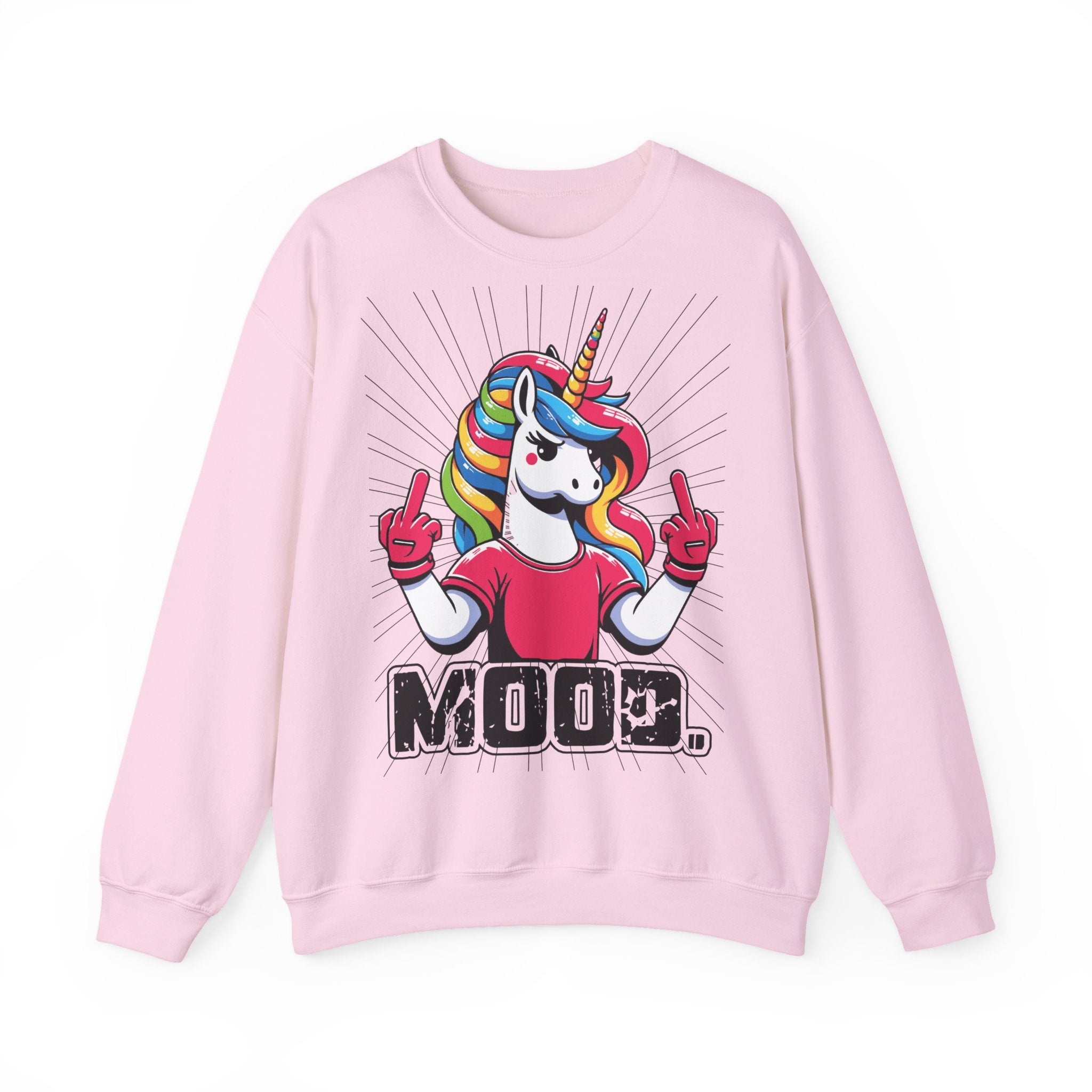 Funny Unicorn Sweatshirt, Mood Sweatshirt, Gift for Her, Cute Crewneck, Rainbow Unicorn Apparel, Cozy Sweatshirt for Teens, Quirky Gift