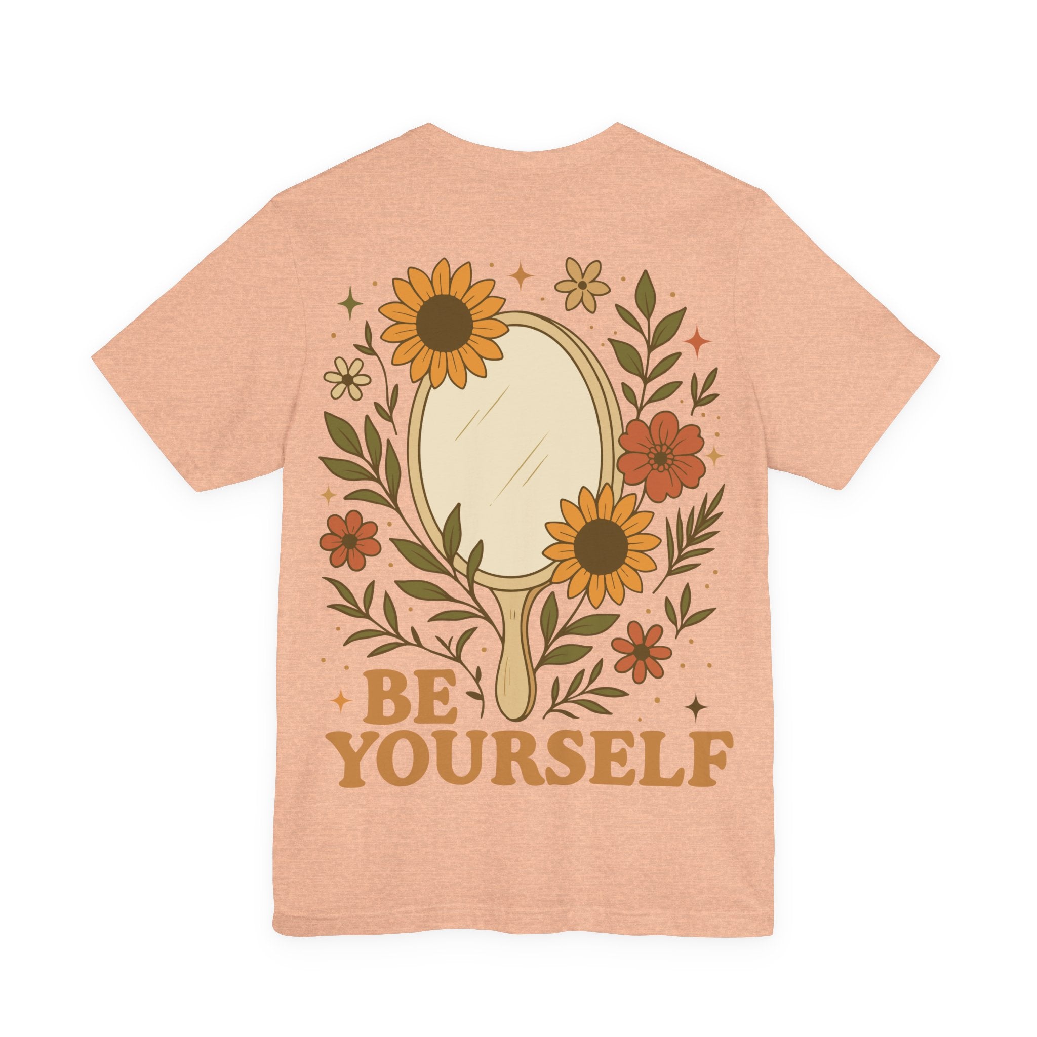 Unisex Jersey T-Shirt mit Rückenprint „BE YOURSELF“ – stylisches Statement Shirt aus 100 % Baumwolle