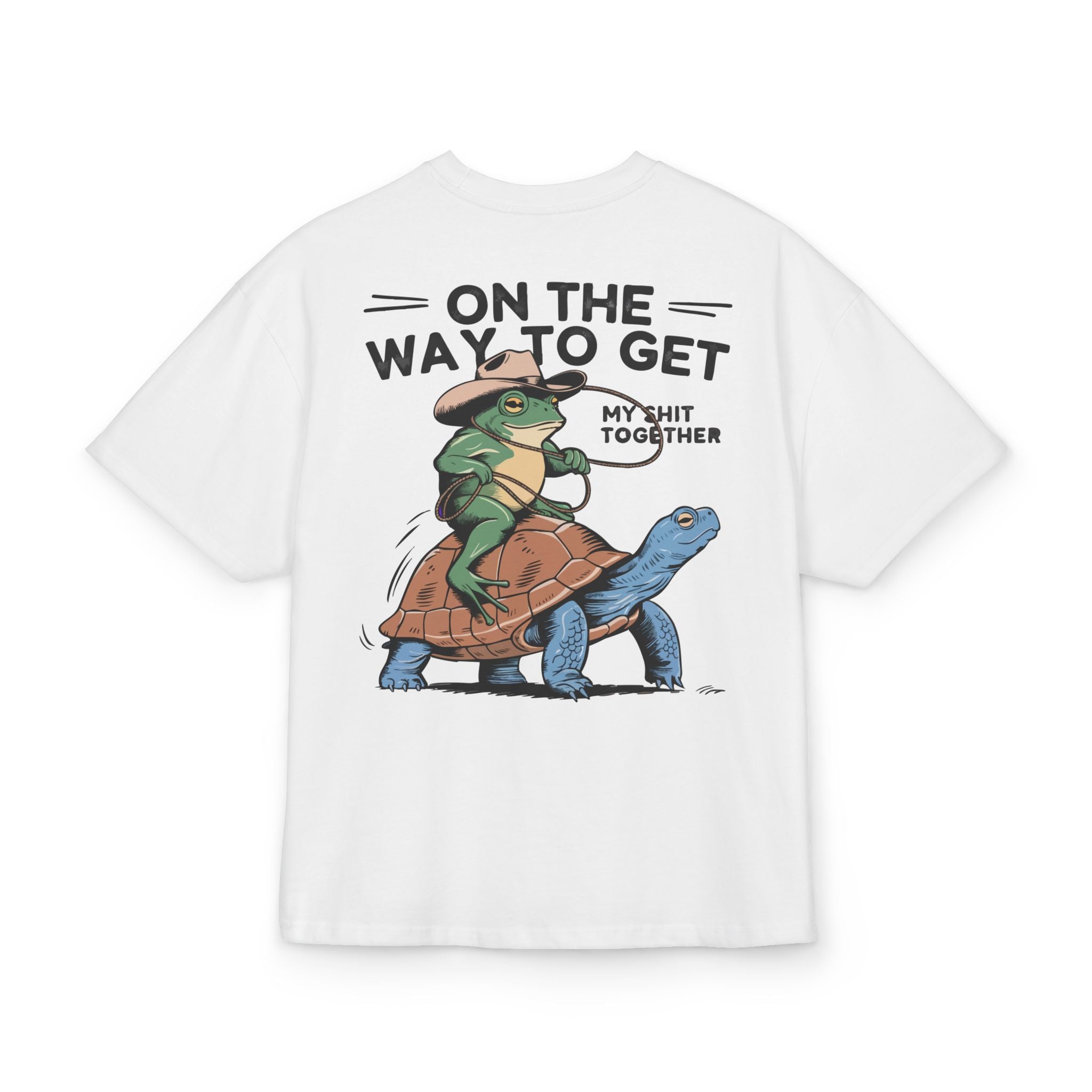 Unisex Ultra Heavy Cotton Box Tee mit Backprint „ON MY WAY TO GET MY THINGS TOGETHER“ – lässiges Statement-Shirt aus 100 % Baumwolle