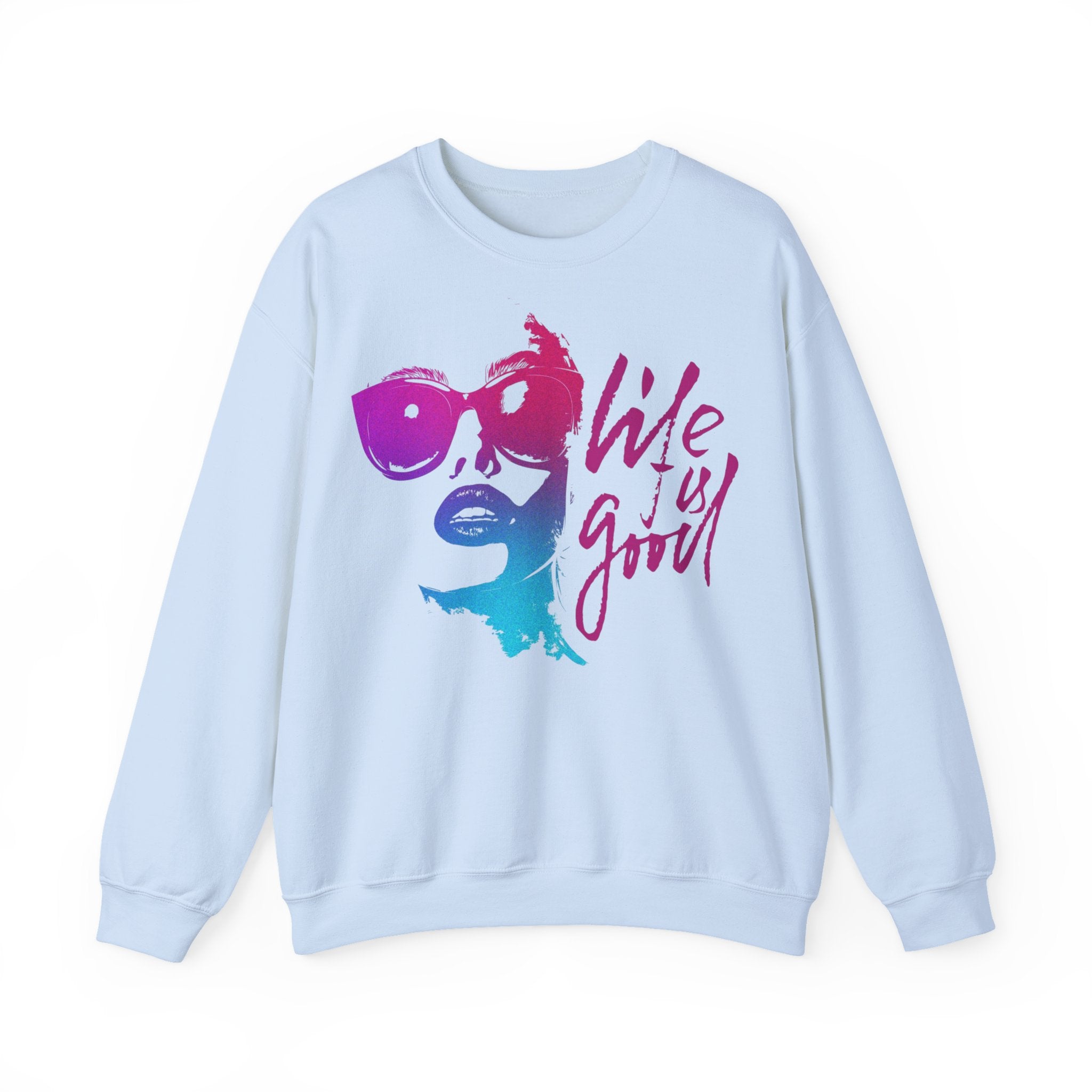 Life is Good Crewneck Sweatshirt, Unisex Casual Sweatshirt, Inspirational Gift for Her, Everyday Wear, Cozy Fashion, Summer Vibes