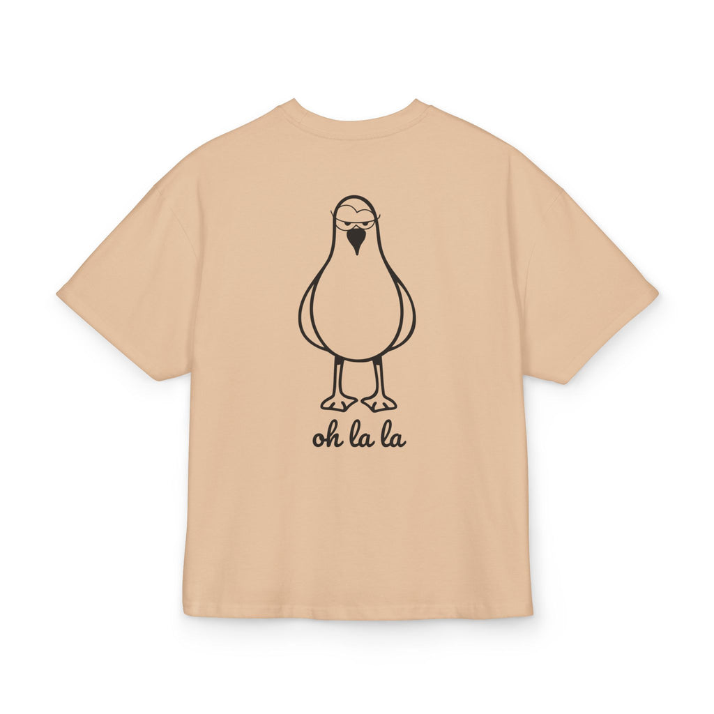 Unisex Ultra Heavy Cotton Box Tee „Sexy Möwe Oh La La“ – Lässiges Boxy Shirt mit frechem Rückenprint