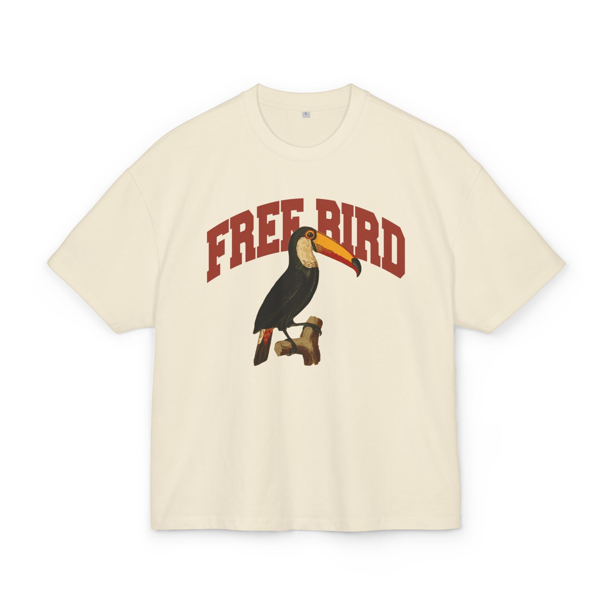 OVERSIZED BOX SHIRT STATEMENT – FREE BIRD | UNISEX T-SHIRT MIT PRINT
