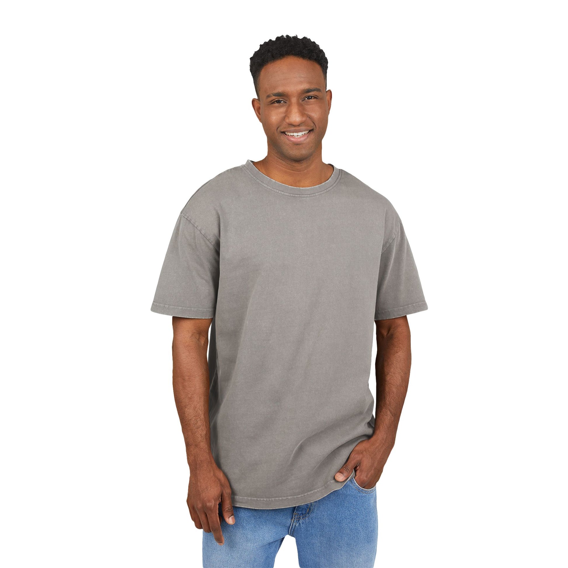 Acid Washed Oversized Tee with "DIGGA" Bear Graphic - Casual Streetwear