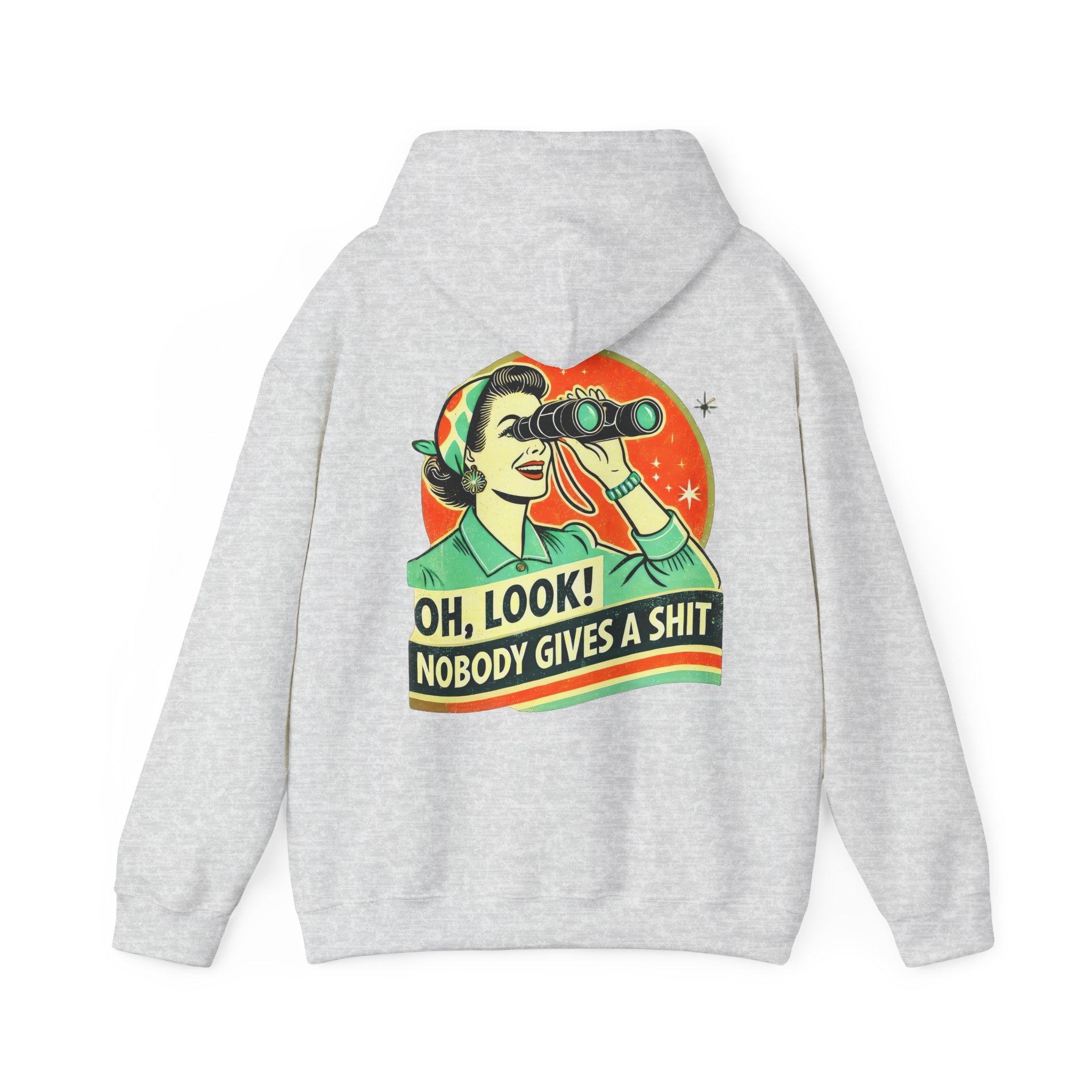 Hoodie „Oh Look Nobody Gives a Shit“ – Frecher Unisex Hoodie mit Statement-Rückenprint