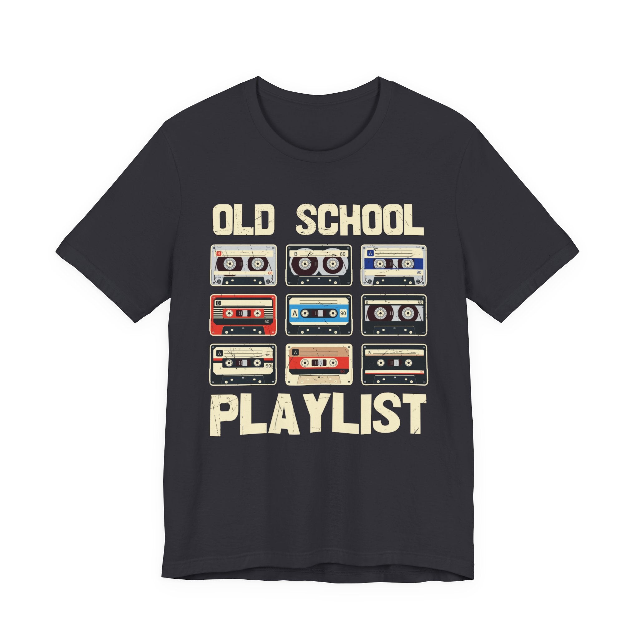 Unisex Jersey T-Shirt „OLD SCHOOL PLAYLIST“ – Cooles Kurzarmshirt mit retro Frontprint