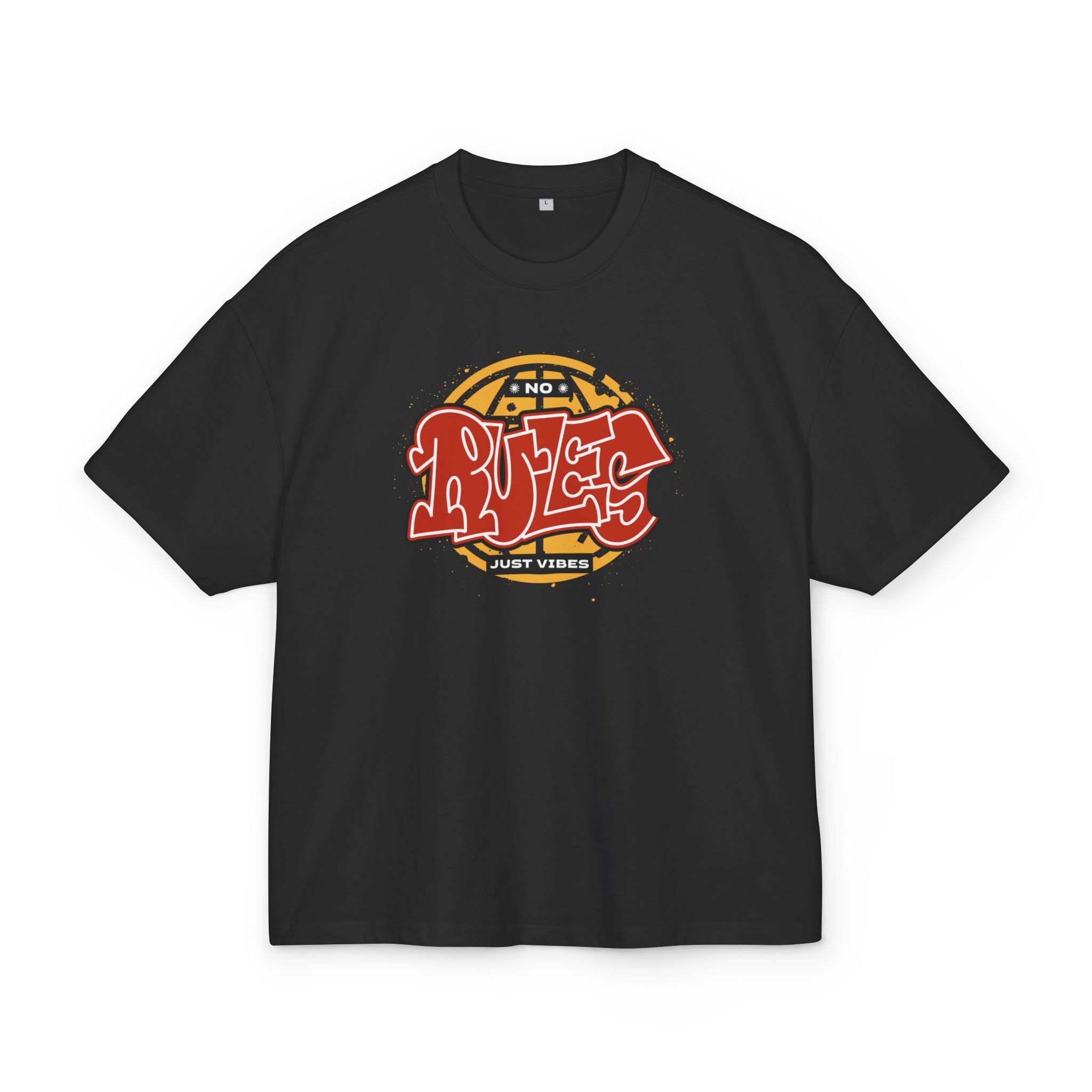 OVERSIZED BOX SHIRT STATEMENT – NO RULES JUST VIBES | UNISEX T-SHIRT MIT PRINT