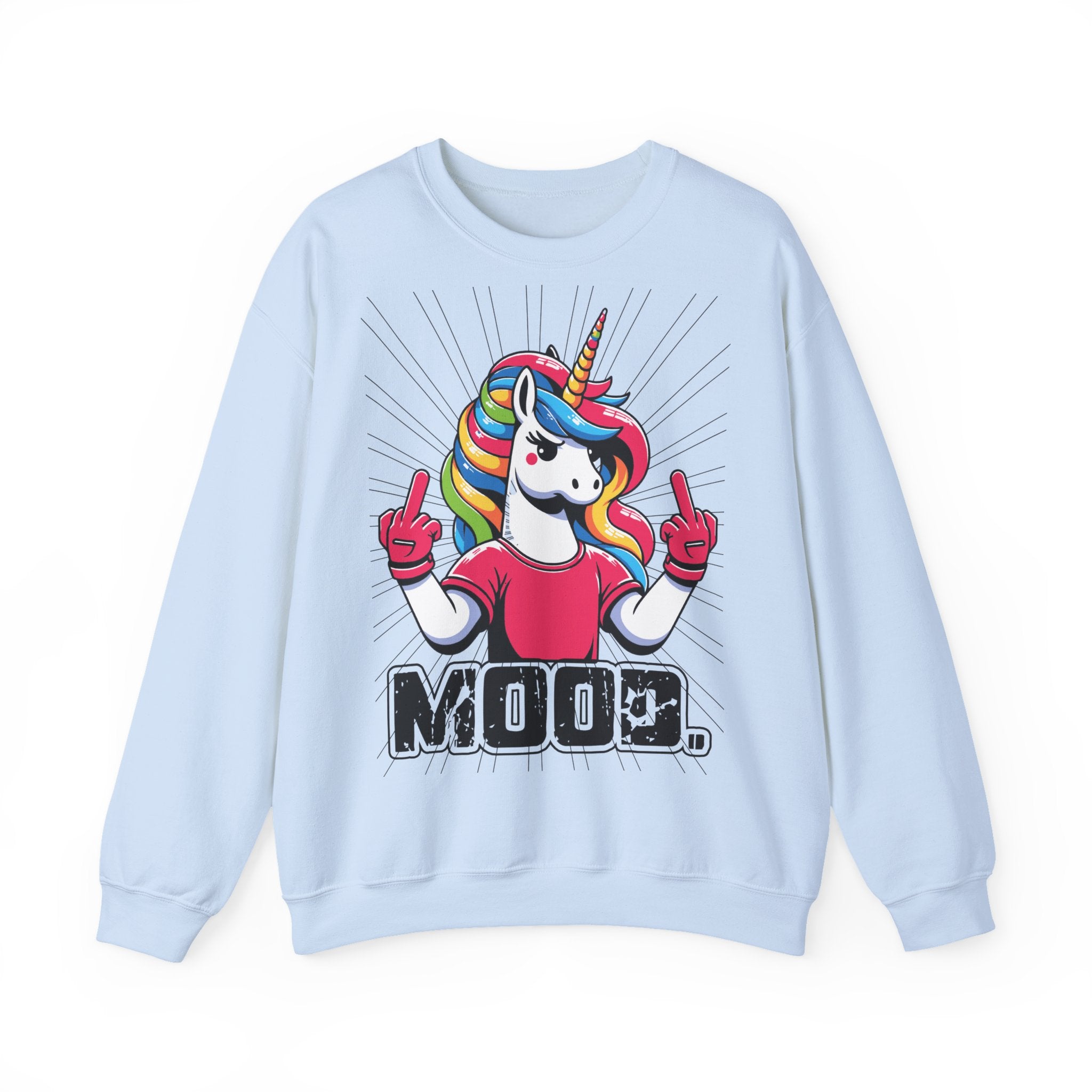 Funny Unicorn Sweatshirt, Mood Sweatshirt, Gift for Her, Cute Crewneck, Rainbow Unicorn Apparel, Cozy Sweatshirt for Teens, Quirky Gift