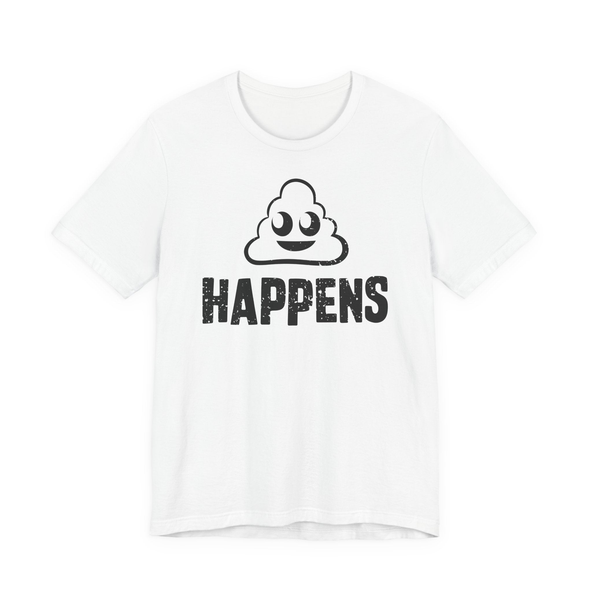 Unisex Jersey Short Sleeve Tee „Shit Happens“ – leichtes Statement-Shirt aus 100 % Airlume Baumwolle