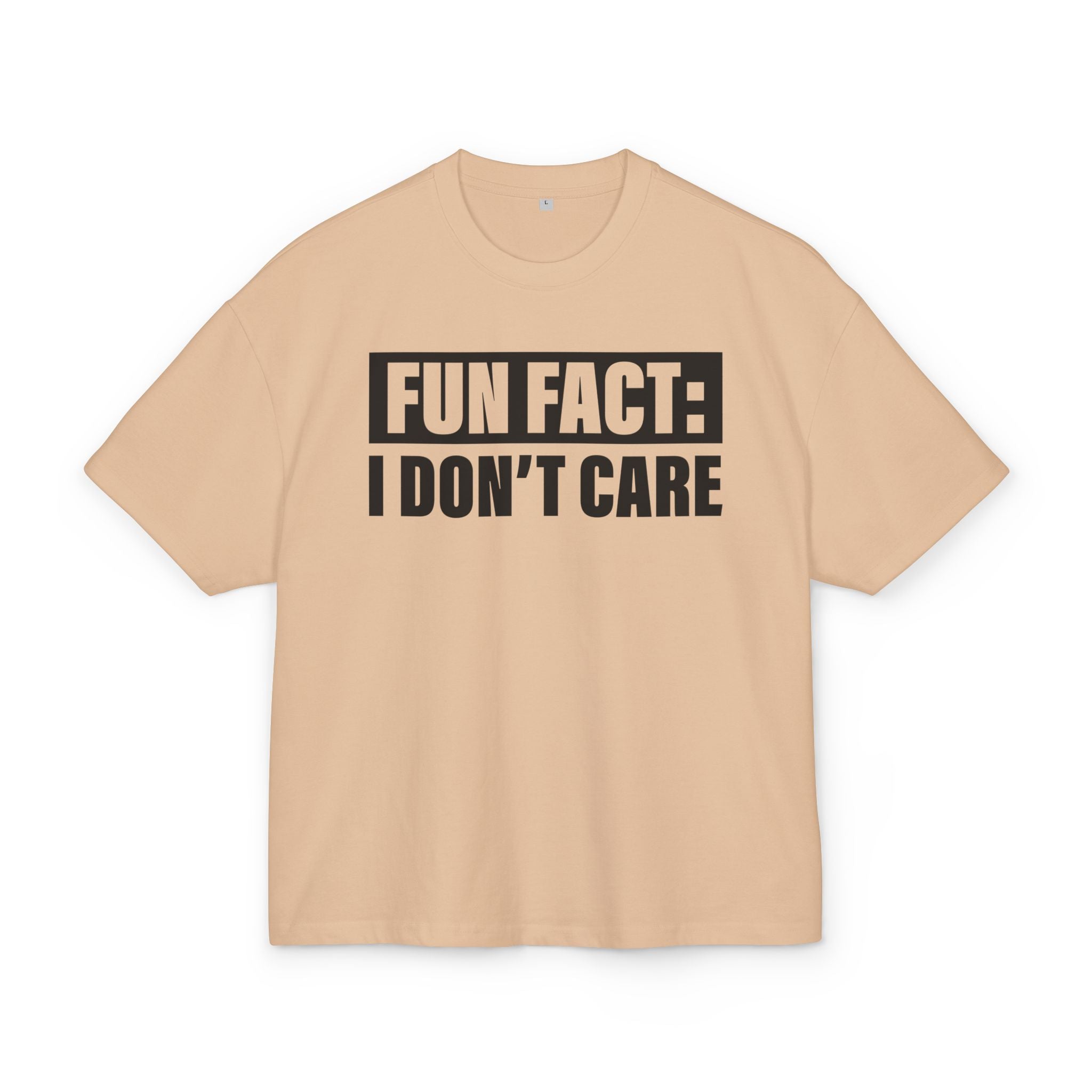 Unisex Ultra Heavy Cotton Box Tee „fun fact: I don’t care“ – lässiges Statement Shirt aus 100 % Baumwolle