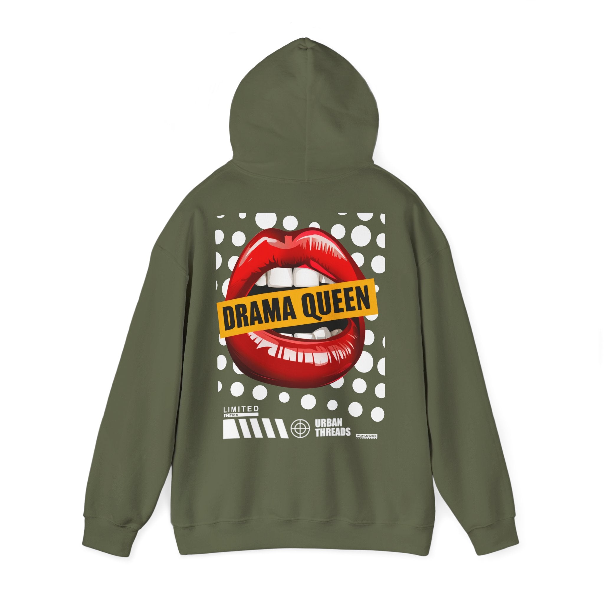 Hoodie „Drama Queen“ – Stylischer Unisex Hoodie mit auffälligem Rückenprint