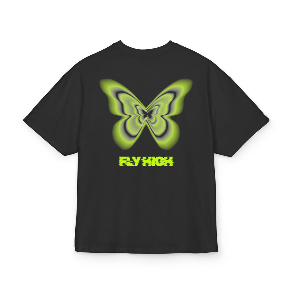 Unisex Ultra Heavy Cotton Box Tee „FLY HIGH“ – Stylisches Boxy Shirt mit Front- und Rückenprint