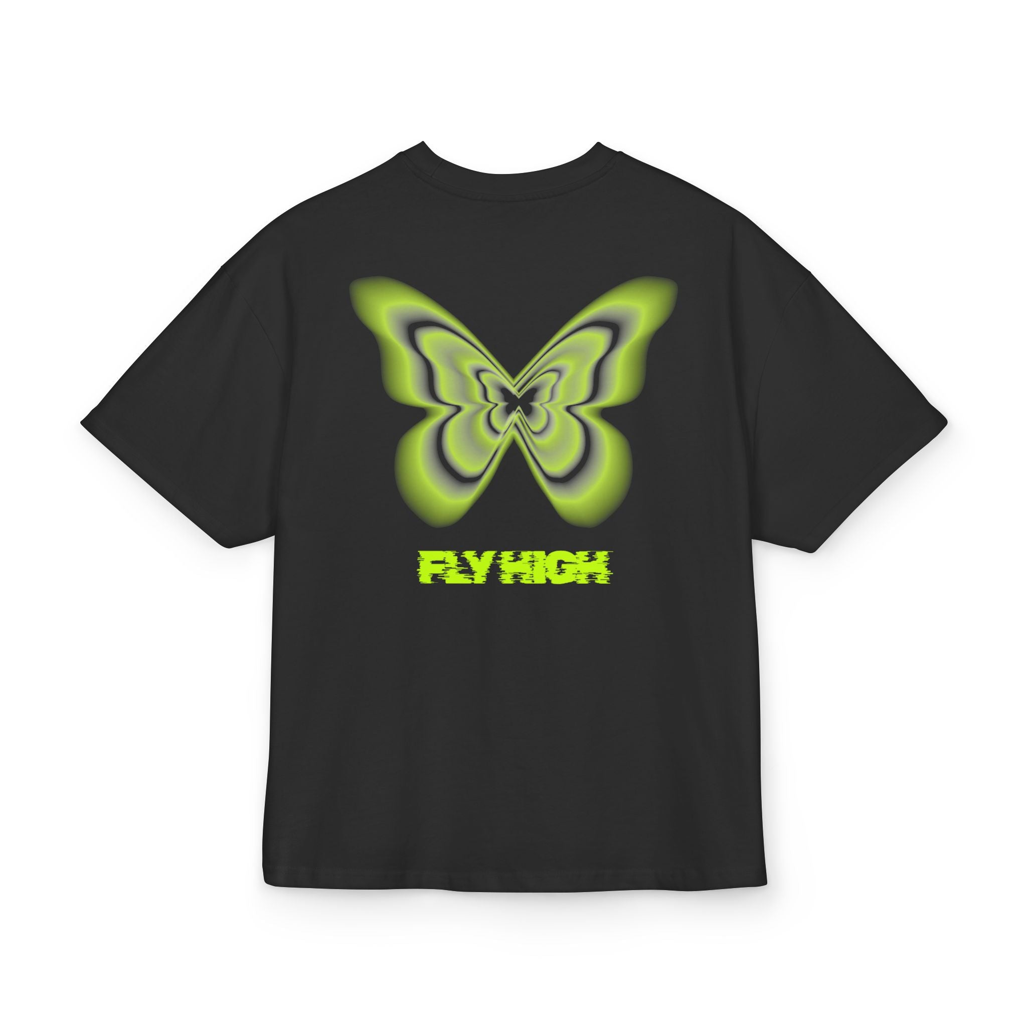 Unisex Ultra Heavy Cotton Box Tee „FLY HIGH“ – Stylisches Boxy Shirt mit Front- und Rückenprint