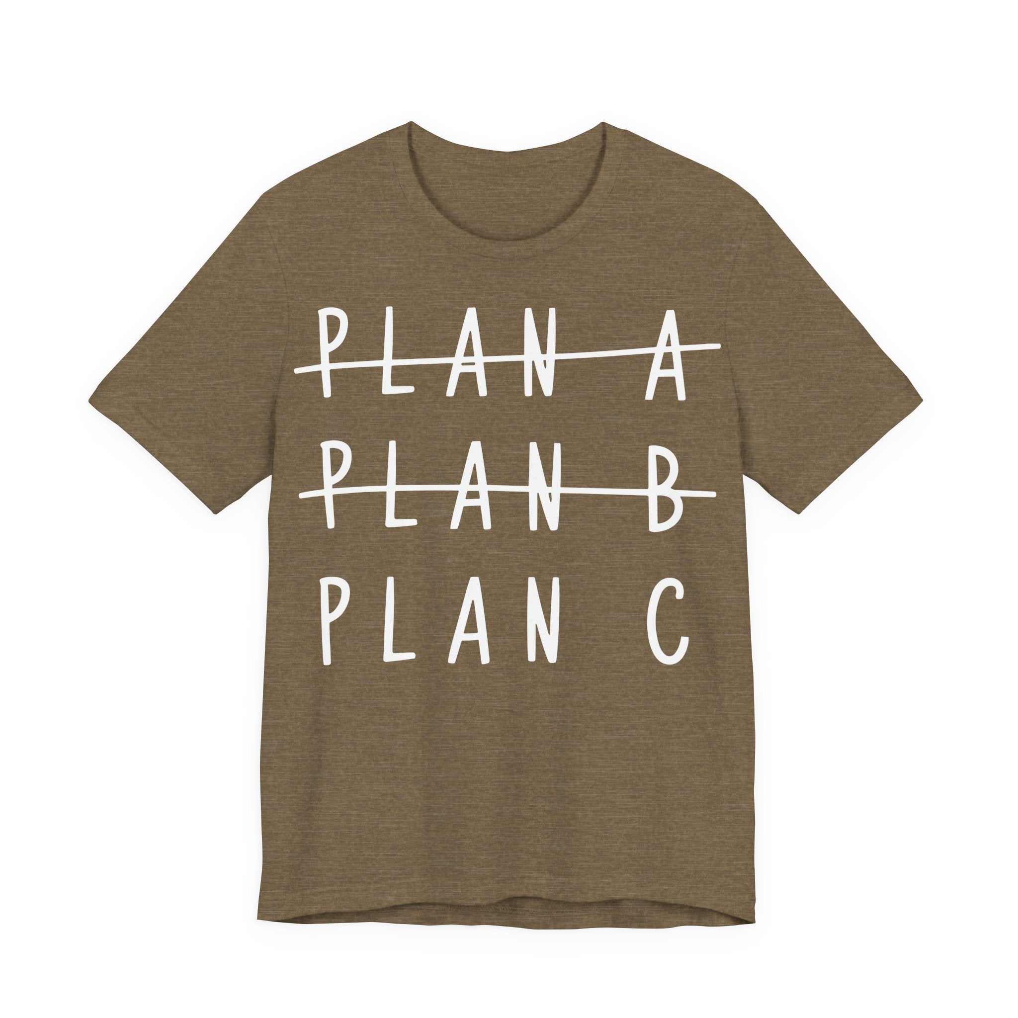 Unisex Jersey Short Sleeve Tee „PLAN C“ – stylisches Statement-Shirt aus 100 % Airlume Baumwolle