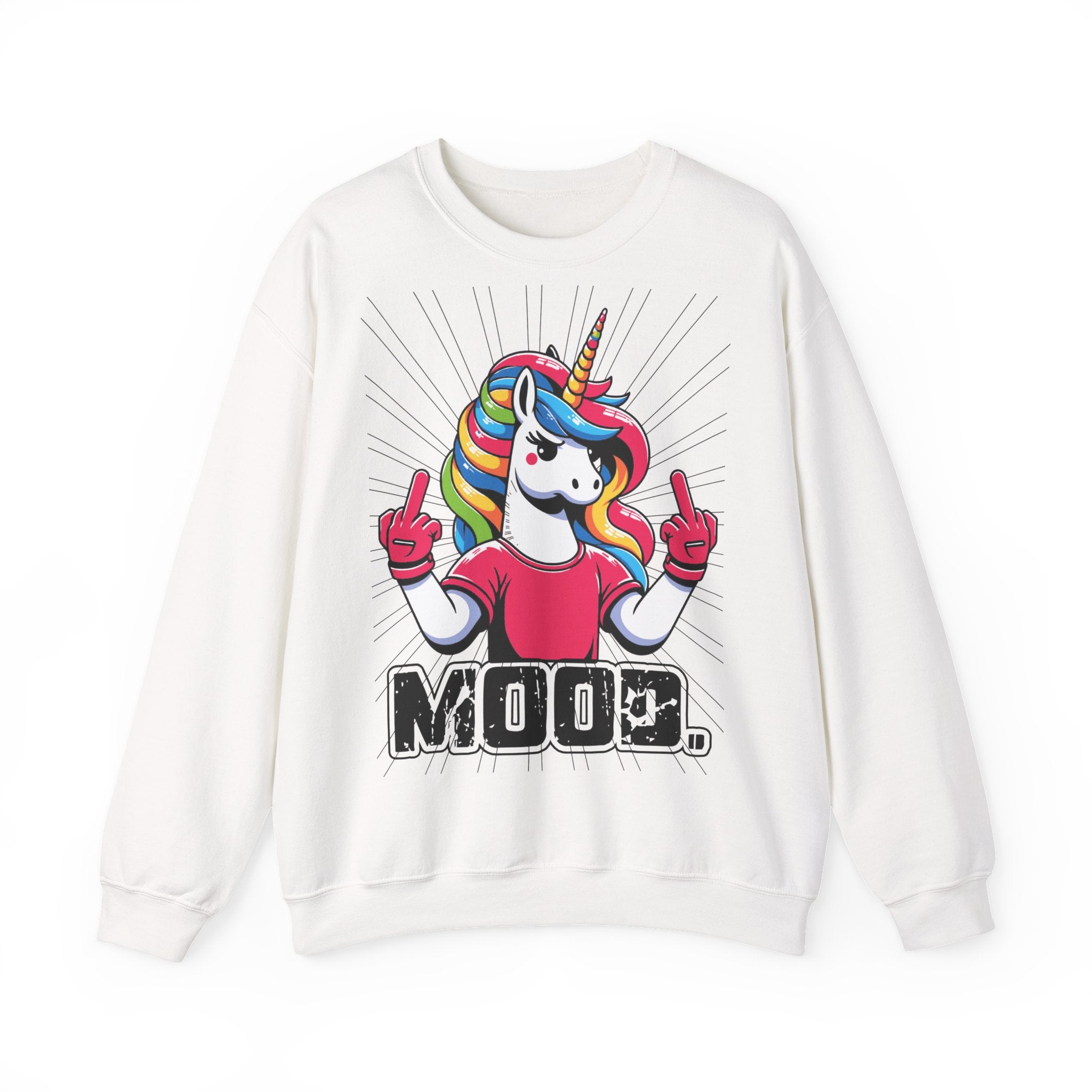Funny Unicorn Sweatshirt, Mood Sweatshirt, Gift for Her, Cute Crewneck, Rainbow Unicorn Apparel, Cozy Sweatshirt for Teens, Quirky Gift