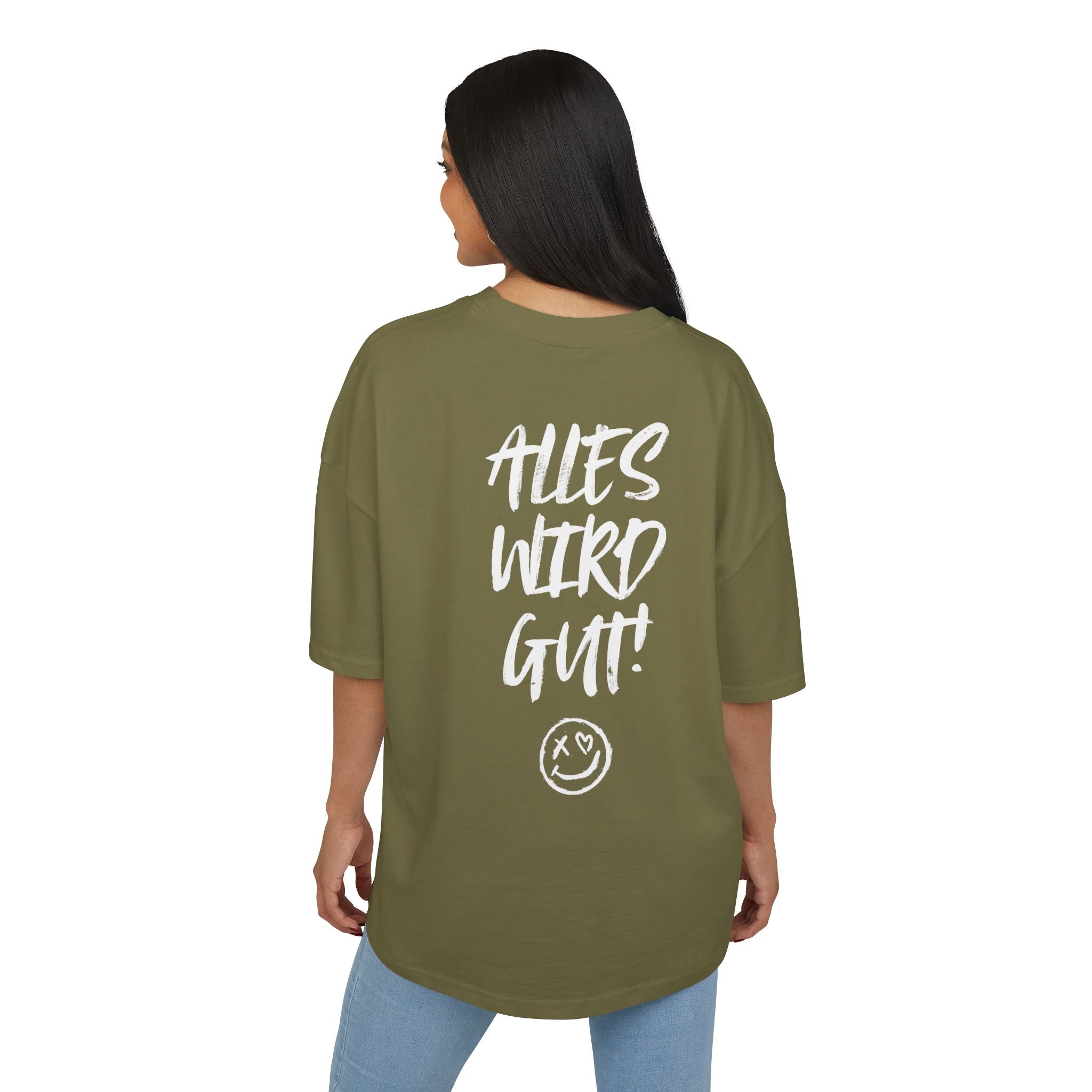 OVERSIZED BOX SHIRT STATEMENT – ALLES WIRD GUT | UNISEX T-SHIRT MIT PRINT