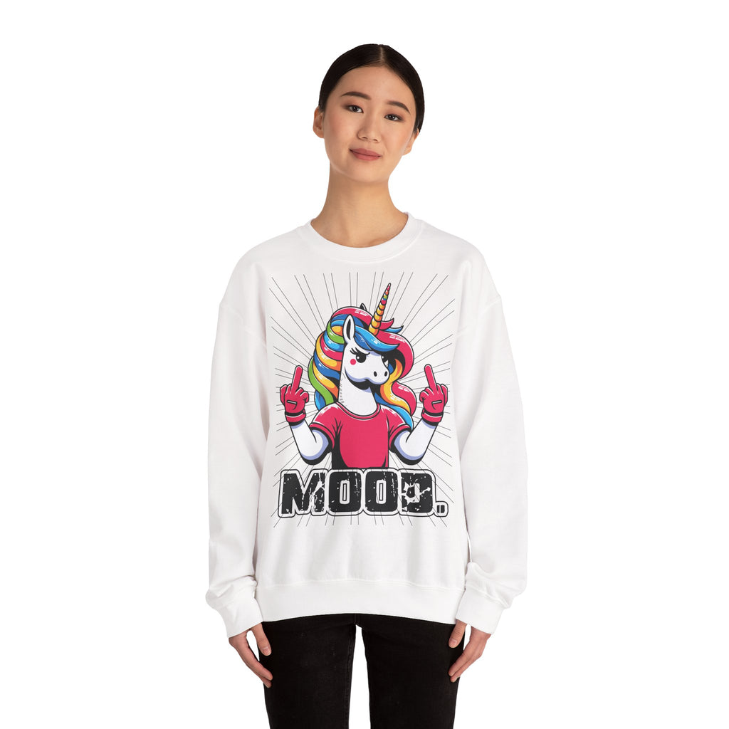 Funny Unicorn Sweatshirt, Mood Sweatshirt, Gift for Her, Cute Crewneck, Rainbow Unicorn Apparel, Cozy Sweatshirt for Teens, Quirky Gift