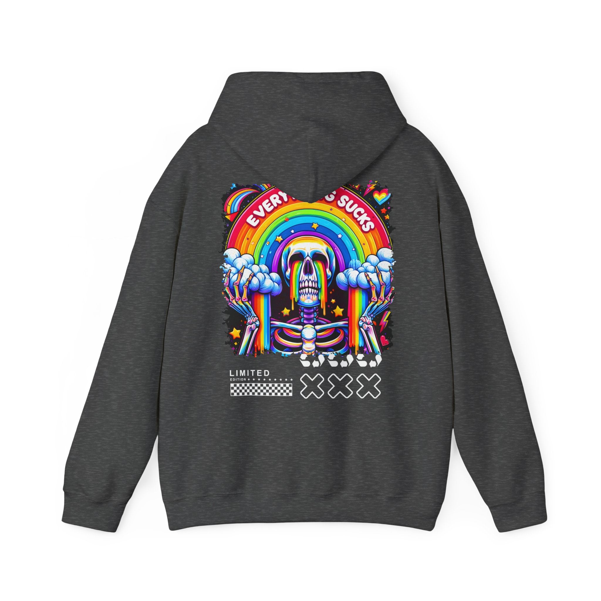 Hoodie „Everything Sucks“ – Lässiger Unisex Hoodie mit coolem Rückenprint