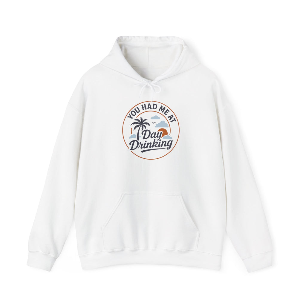 Hoodie „YOU HAD ME AT DAY DRINKING“ – Cooler Unisex Hoodie mit großem Frontprint