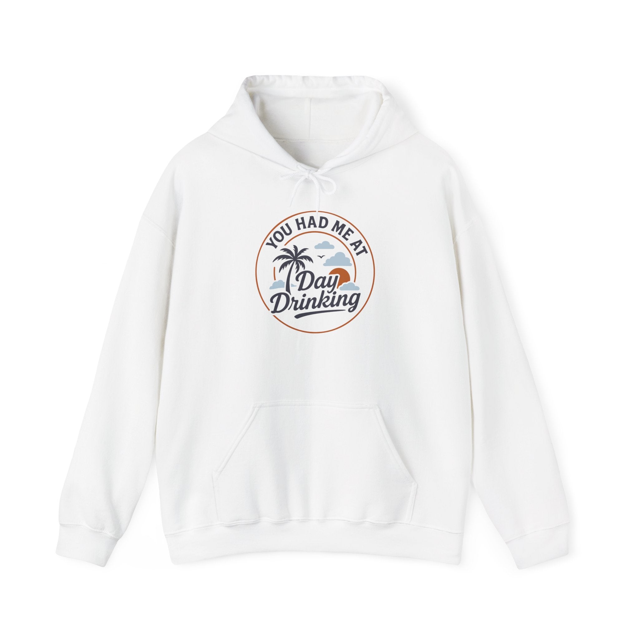 Hoodie „YOU HAD ME AT DAY DRINKING“ – Cooler Unisex Hoodie mit großem Frontprint