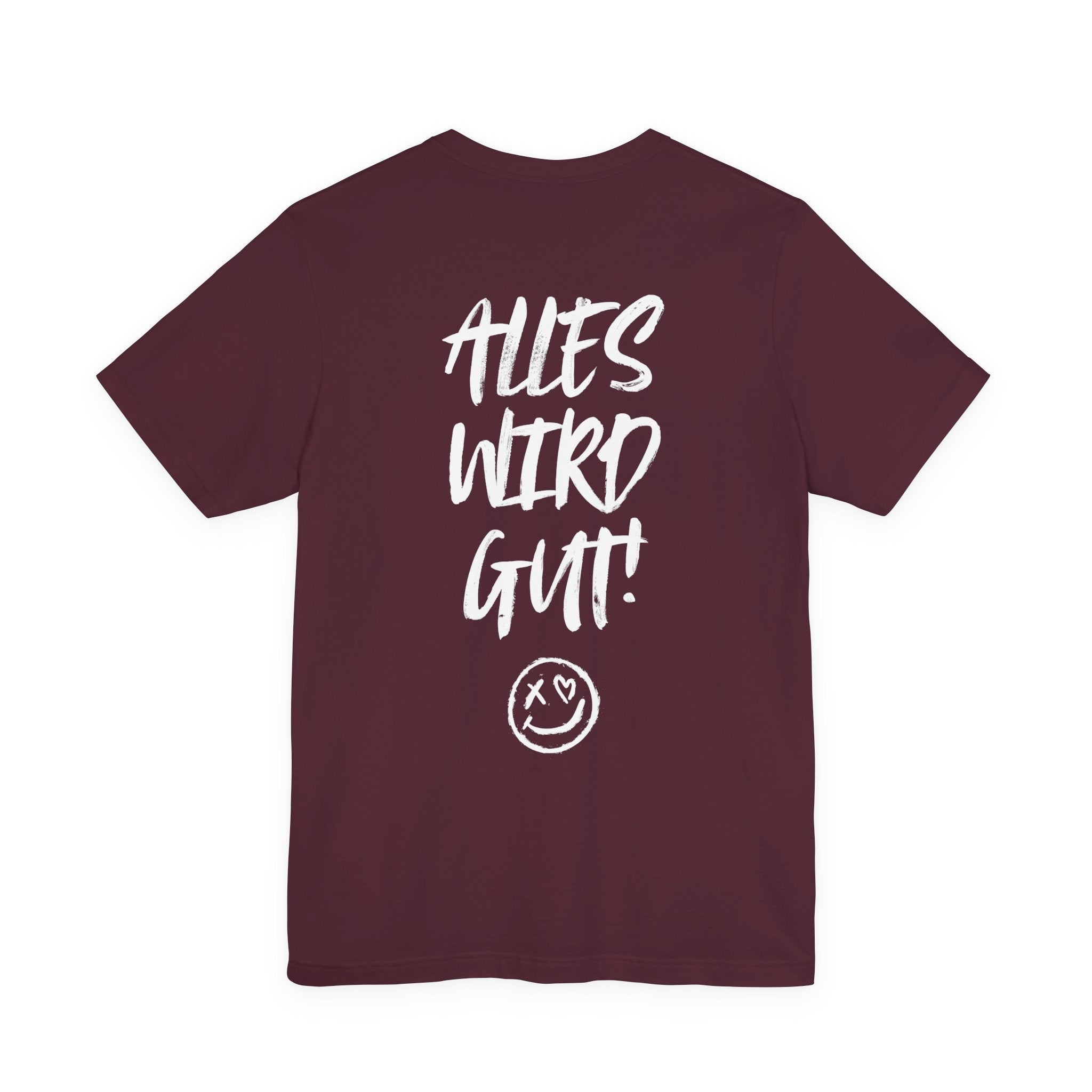 Unisex Jersey T-Shirt mit Rückenprint „alles wird gut“ – lässiges Statement Shirt aus 100 % Baumwolle