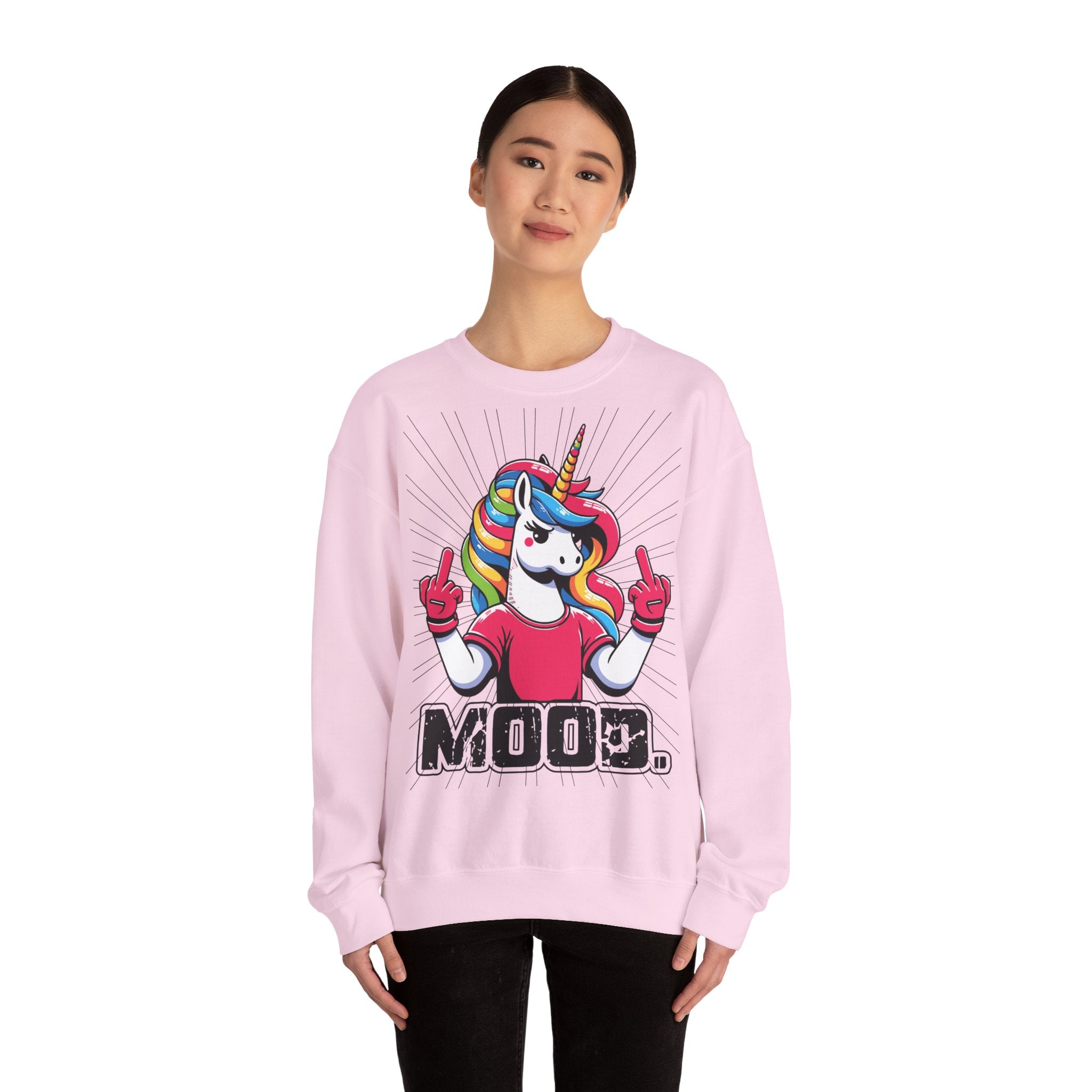 Funny Unicorn Sweatshirt, Mood Sweatshirt, Gift for Her, Cute Crewneck, Rainbow Unicorn Apparel, Cozy Sweatshirt for Teens, Quirky Gift