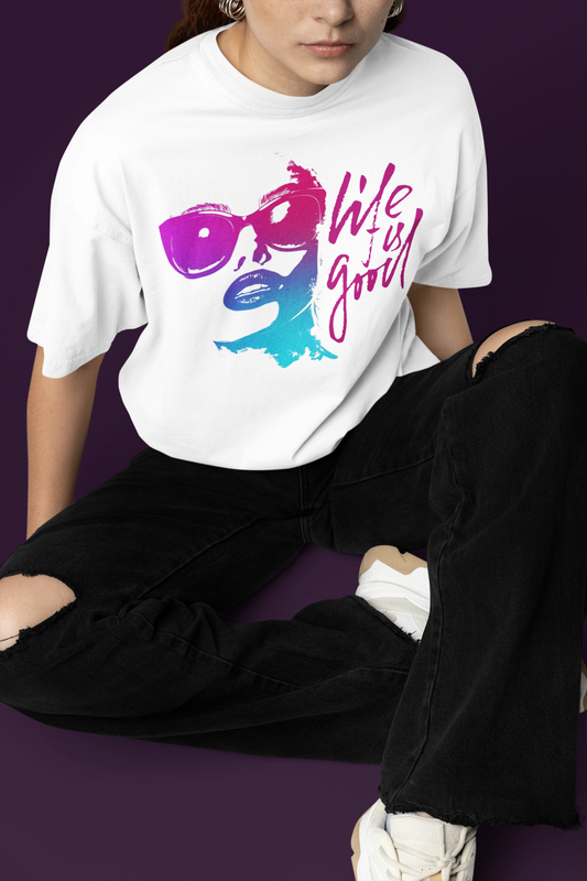 Unisex Oversized T-Shirt „LIFE IS GOOD“ mit Statement Print | 100 % Baumwolle | seianders.de