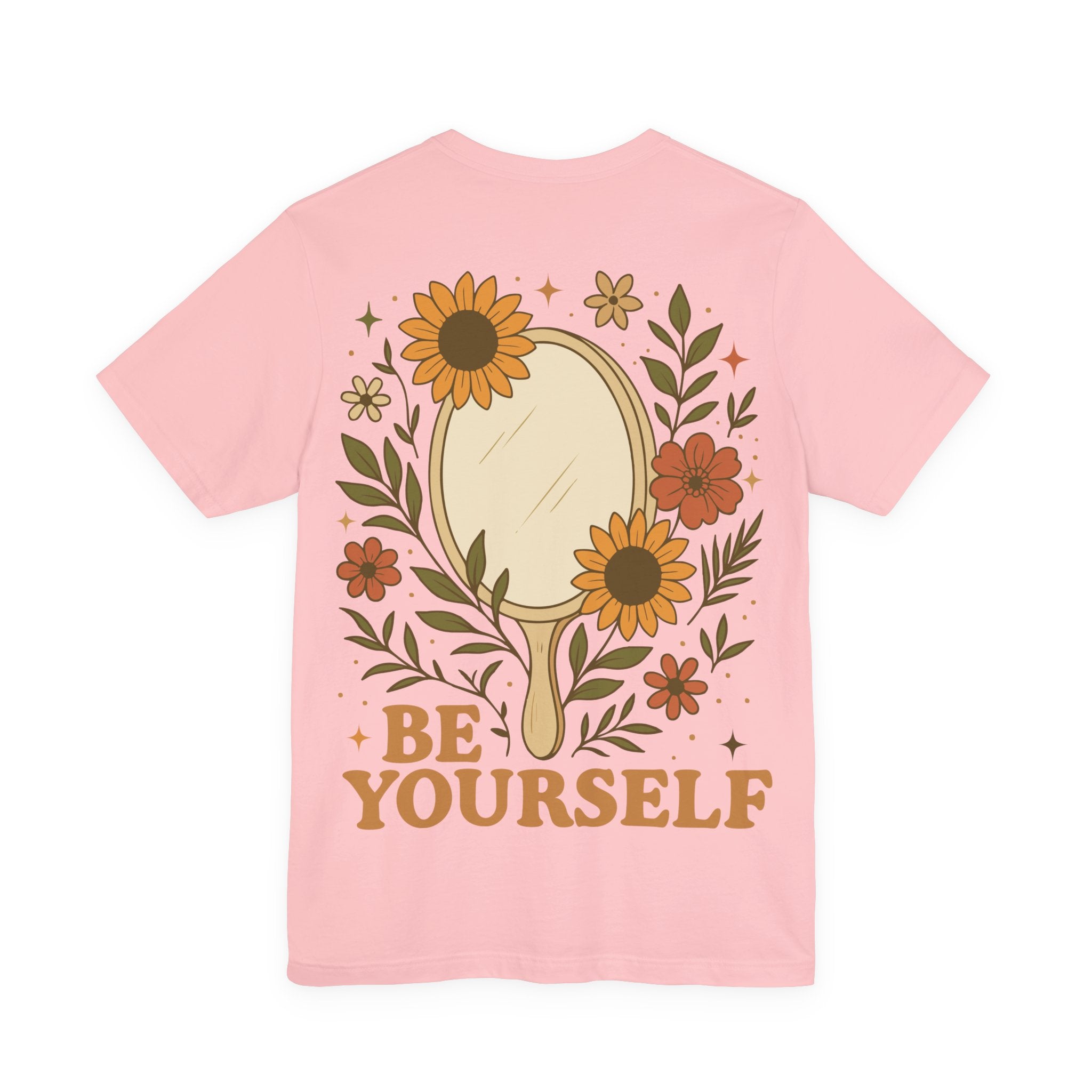 Unisex Jersey T-Shirt mit Rückenprint „BE YOURSELF“ – stylisches Statement Shirt aus 100 % Baumwolle