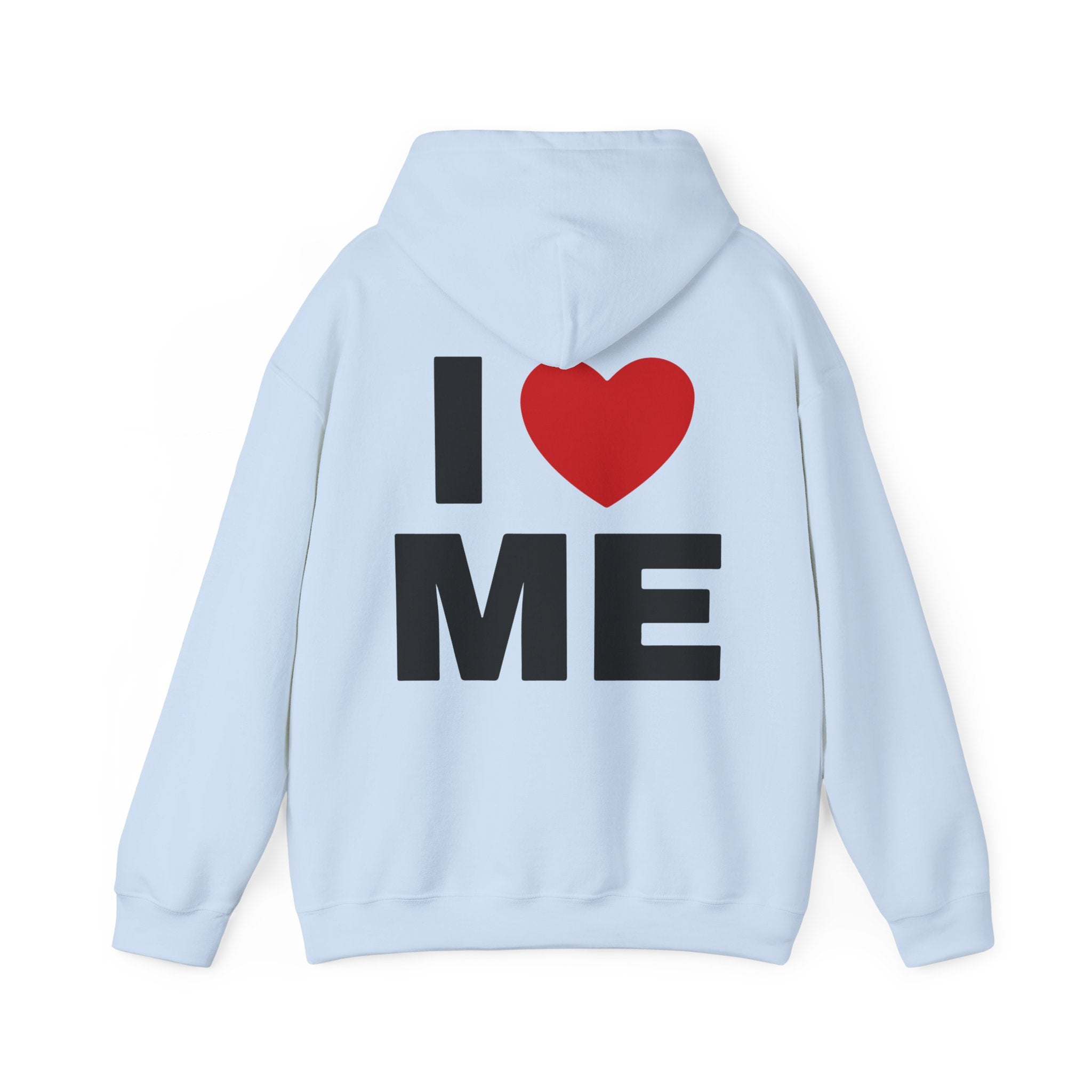 Unisex Hoodie mit Rückenprint „I LOVE ME“ – Hoodie mit kraftvollem Statement