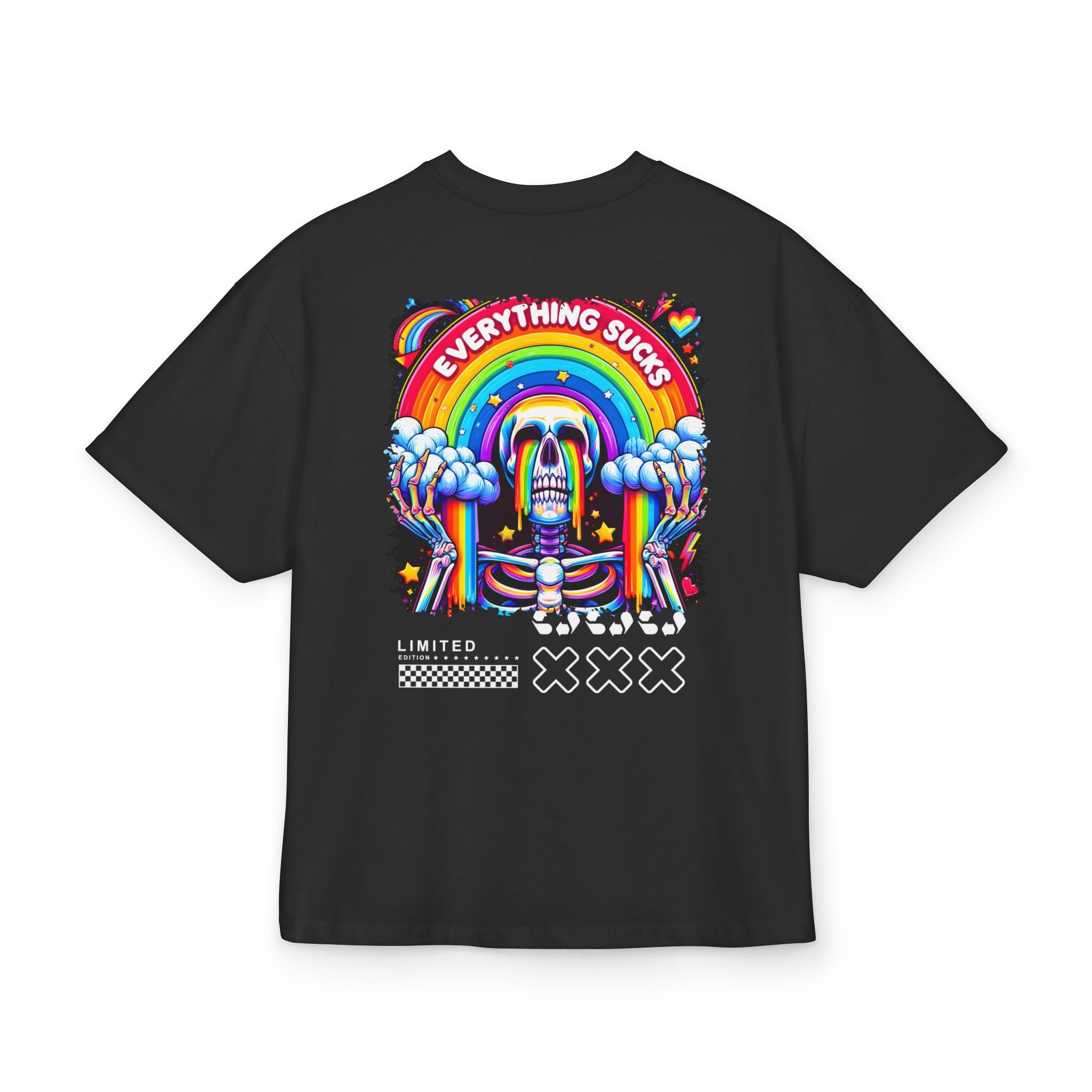 Unisex Ultra Heavy Cotton Box Tee „EVERYTHING SUCKS“ – Lässiges Boxy Shirt mit frechem Rückenprint