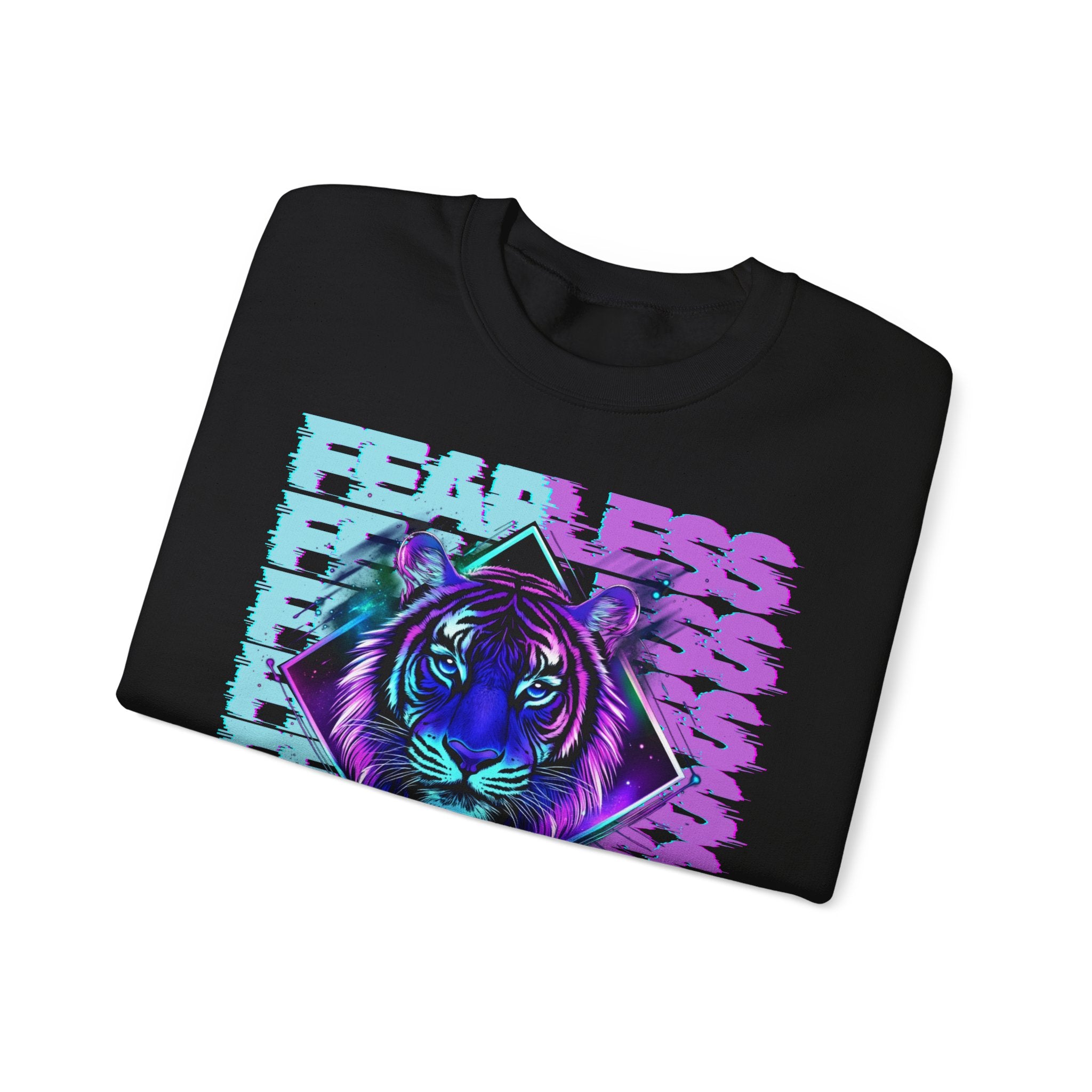Fearless Tiger Graphic Sweatshirt, Unisex Crewneck, Cozy Fashion, Gift for Animal Lovers, Perfect for Casual Wear, Unique Fall Outfit