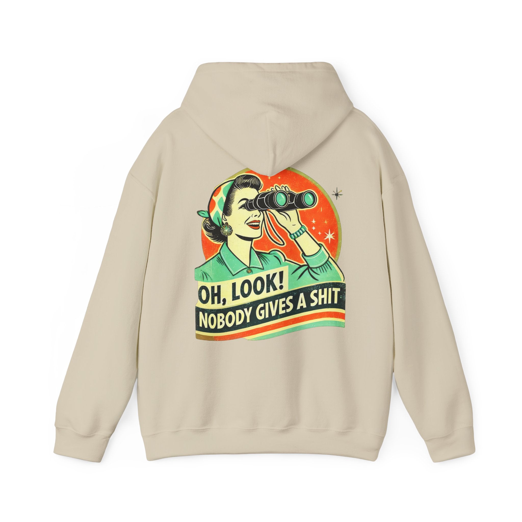 Hoodie „Oh Look Nobody Gives a Shit“ – Frecher Unisex Hoodie mit Statement-Rückenprint