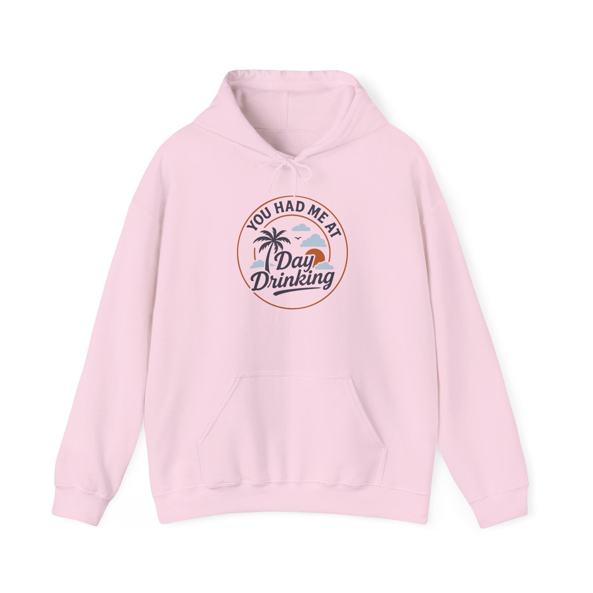 Hoodie „YOU HAD ME AT DAY DRINKING“ – Cooler Unisex Hoodie mit großem Frontprint
