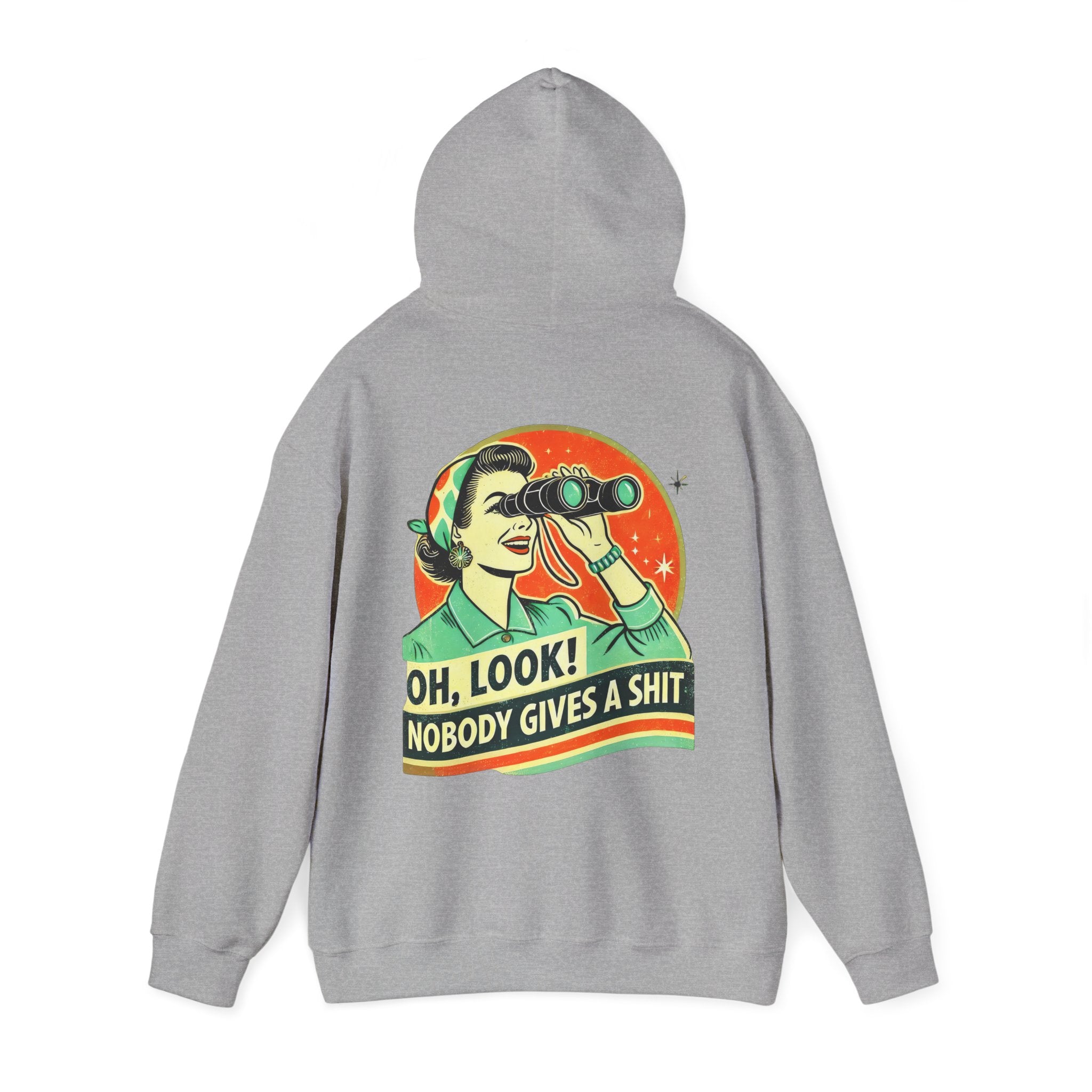 Hoodie „Oh Look Nobody Gives a Shit“ – Frecher Unisex Hoodie mit Statement-Rückenprint