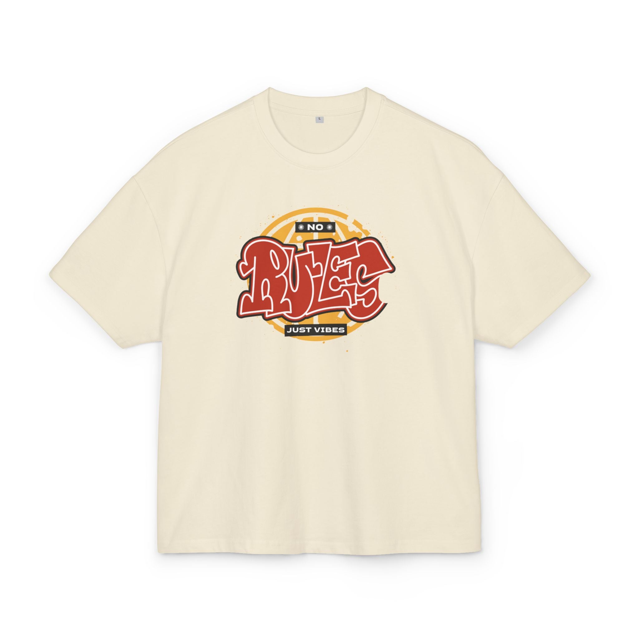 OVERSIZED BOX SHIRT STATEMENT – NO RULES JUST VIBES | UNISEX T-SHIRT MIT PRINT