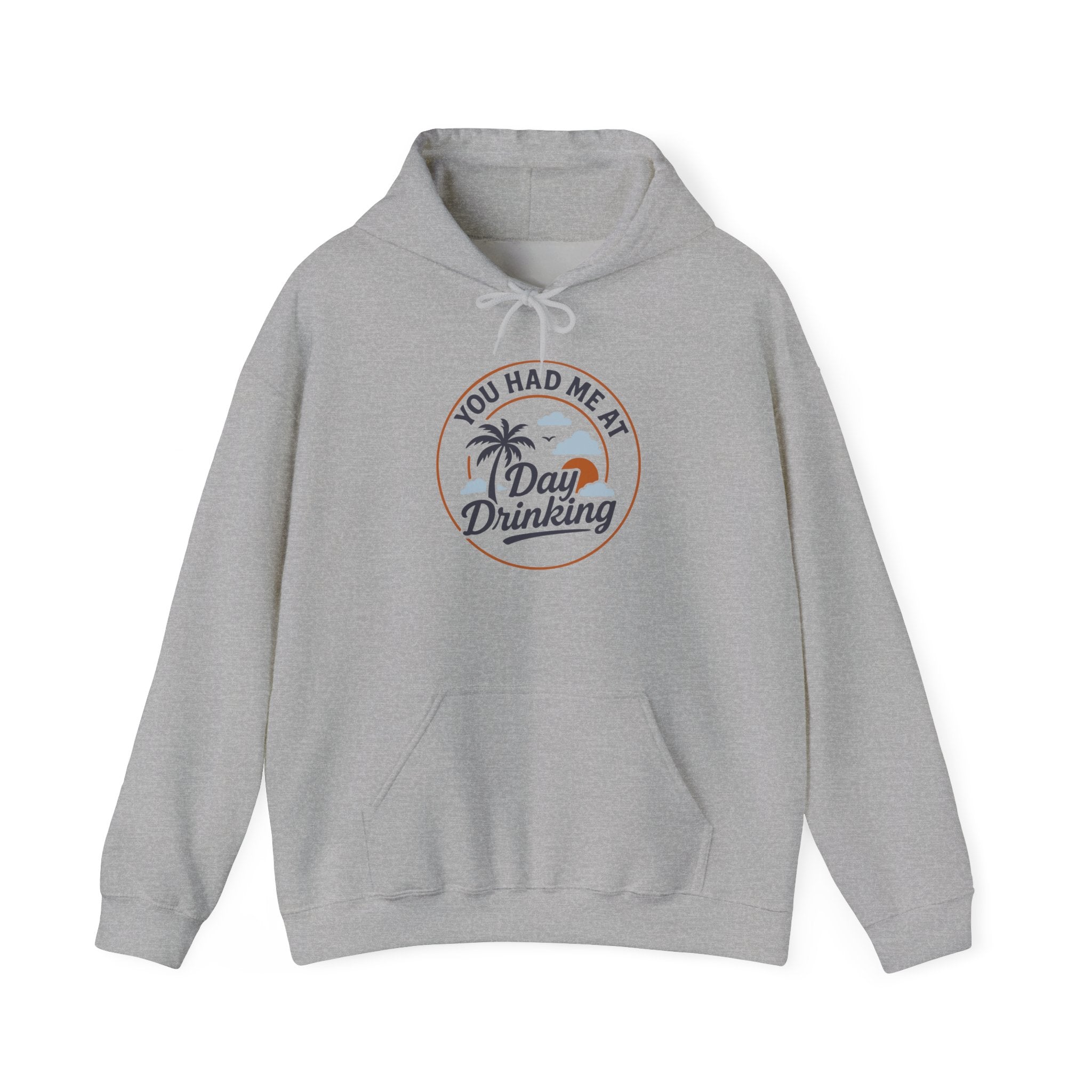 Hoodie „YOU HAD ME AT DAY DRINKING“ – Cooler Unisex Hoodie mit großem Frontprint