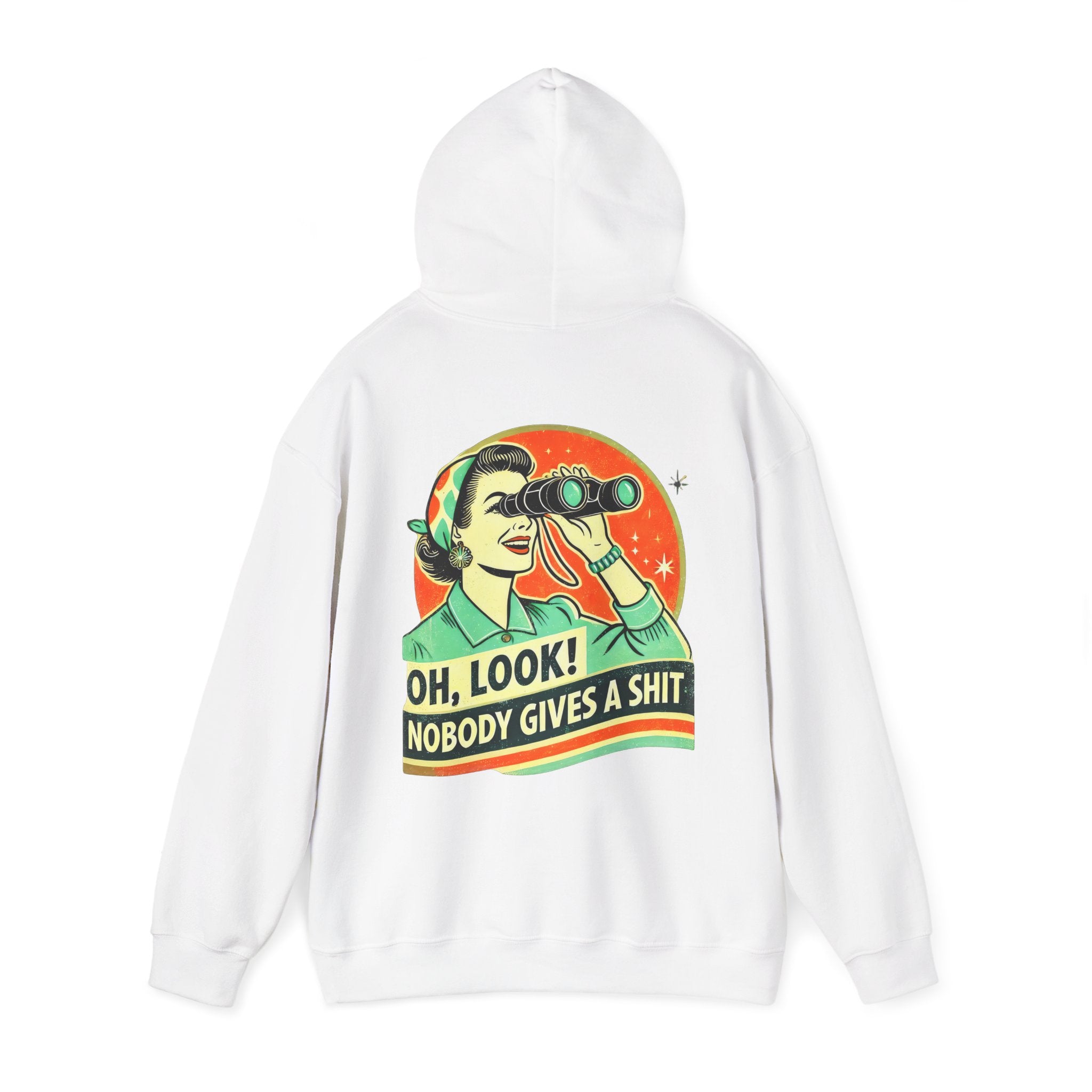 Hoodie „Oh Look Nobody Gives a Shit“ – Frecher Unisex Hoodie mit Statement-Rückenprint