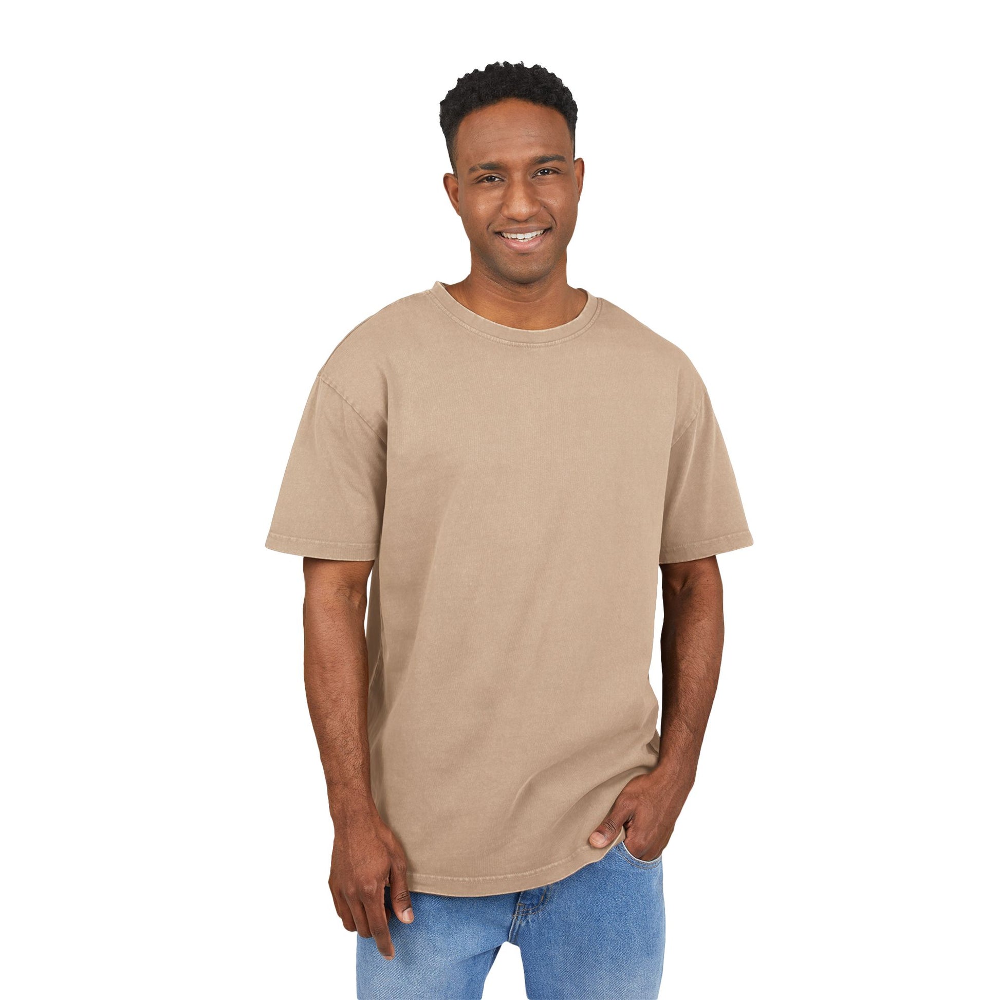 Acid Washed Oversized Tee with "DIGGA" Bear Graphic - Casual Streetwear