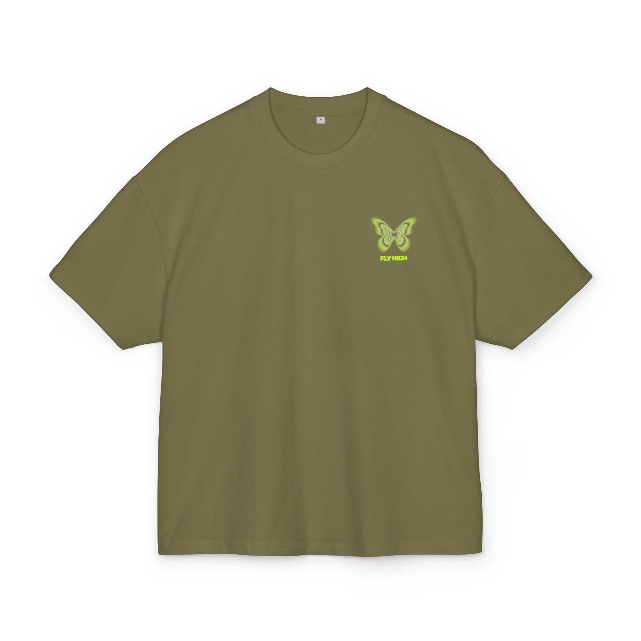 Unisex Ultra Heavy Cotton Box Tee „FLY HIGH“ – Stylisches Boxy Shirt mit Front- und Rückenprint