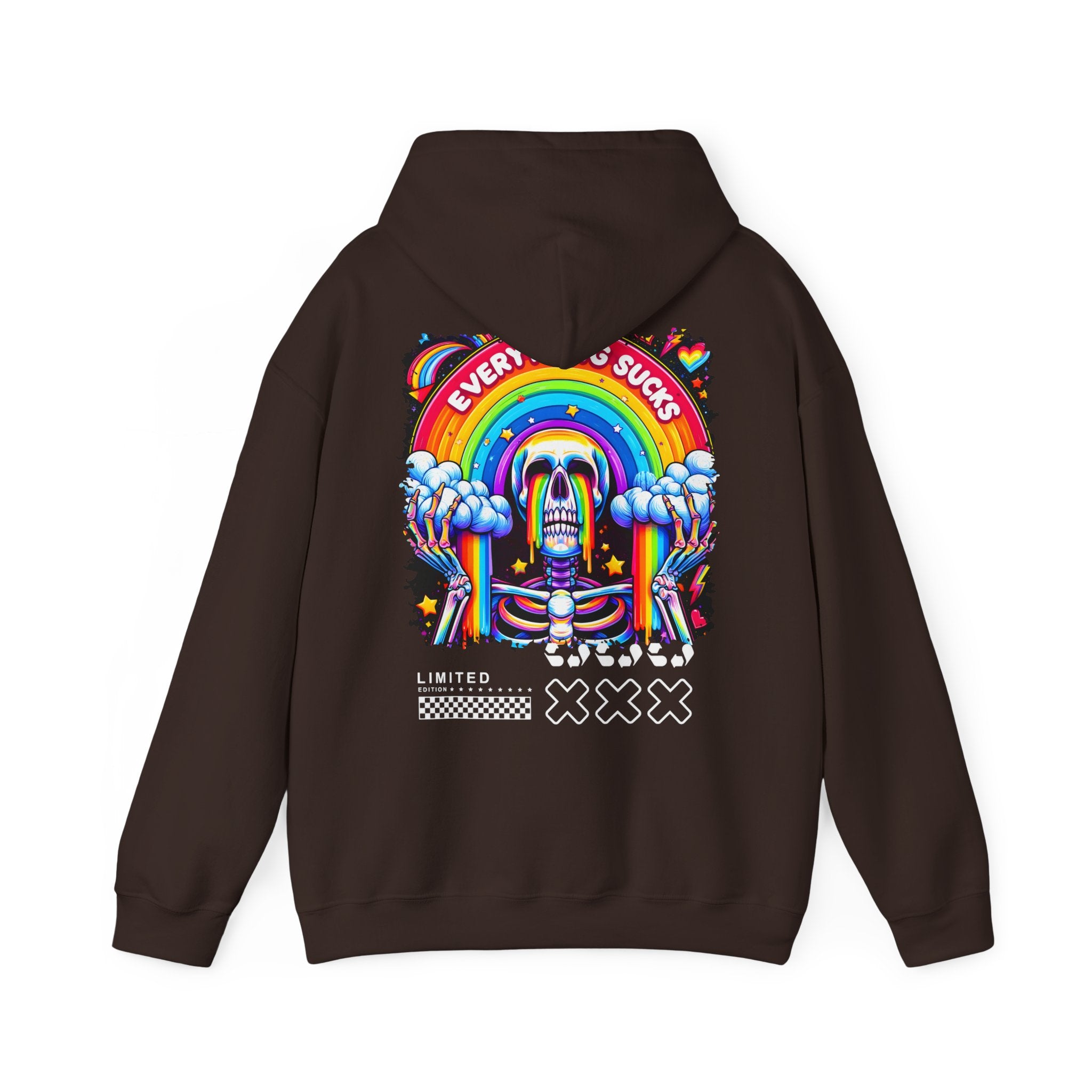 Hoodie „Everything Sucks“ – Lässiger Unisex Hoodie mit coolem Rückenprint