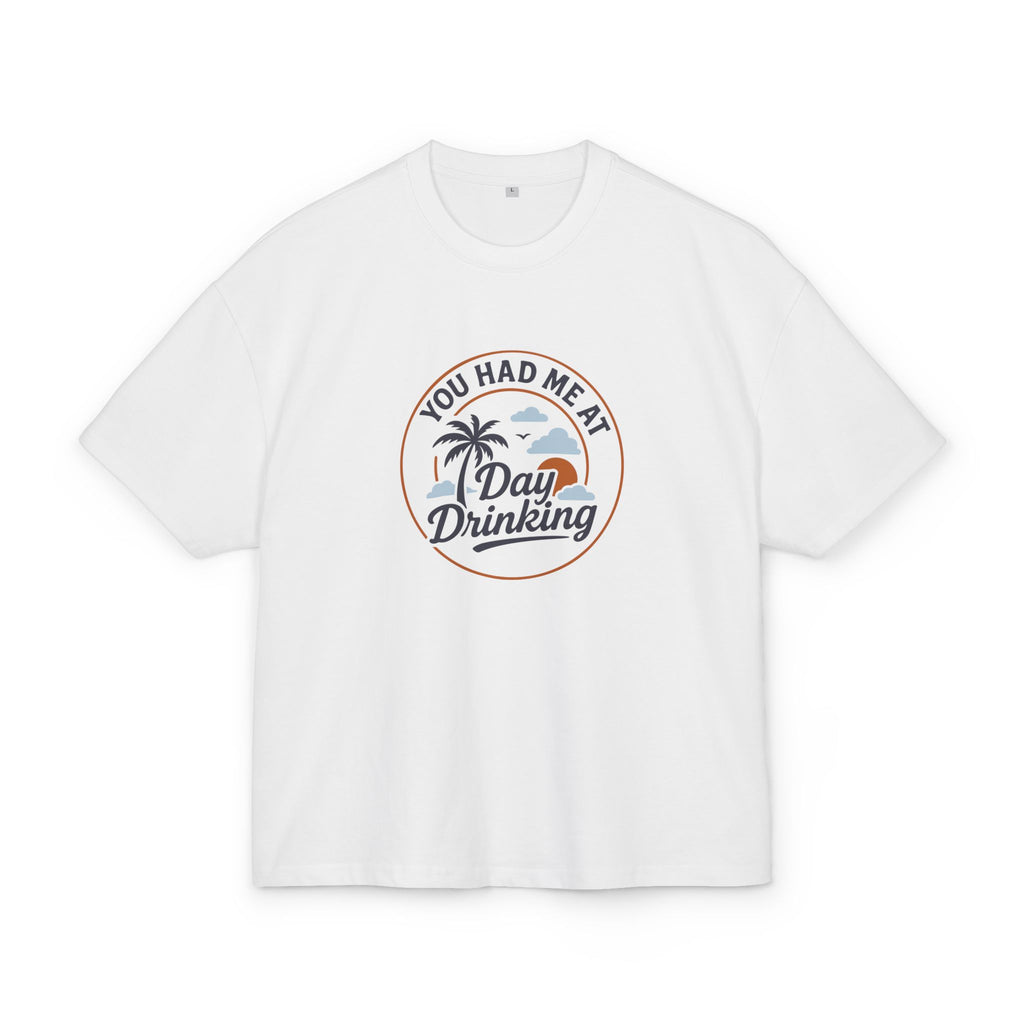 Unisex Ultra Heavy Cotton Box Tee „You Had Me at Day Drinkin’“ – Lässiges Boxy Shirt mit coolem Frontprint