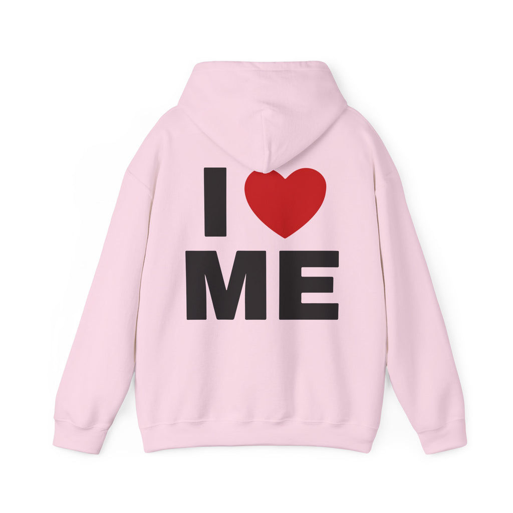 Unisex Hoodie mit Rückenprint „I LOVE ME“ – Hoodie mit kraftvollem Statement
