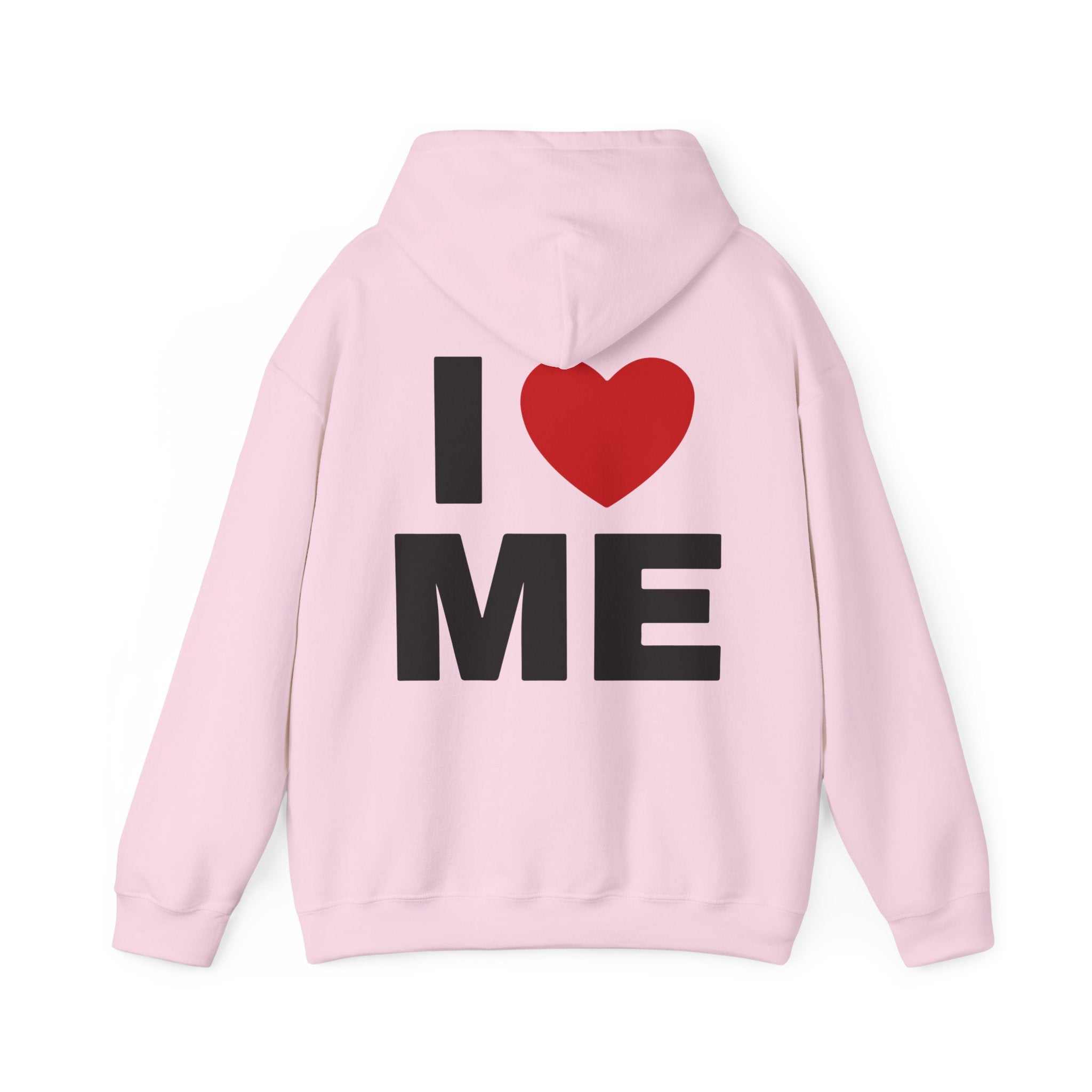 Unisex Hoodie mit Rückenprint „I LOVE ME“ – Hoodie mit kraftvollem Statement