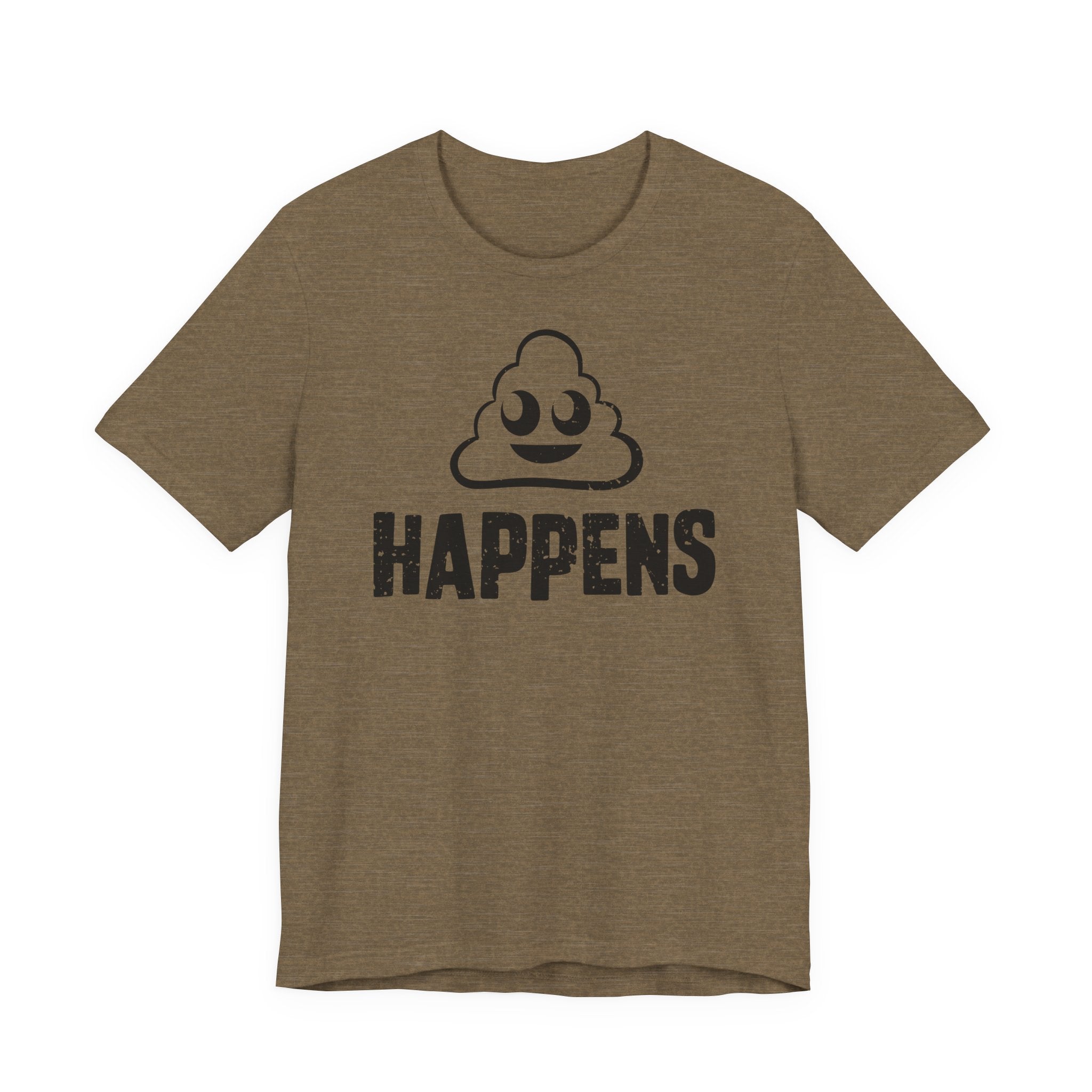 Unisex Jersey Short Sleeve Tee „Shit Happens“ – leichtes Statement-Shirt aus 100 % Airlume Baumwolle