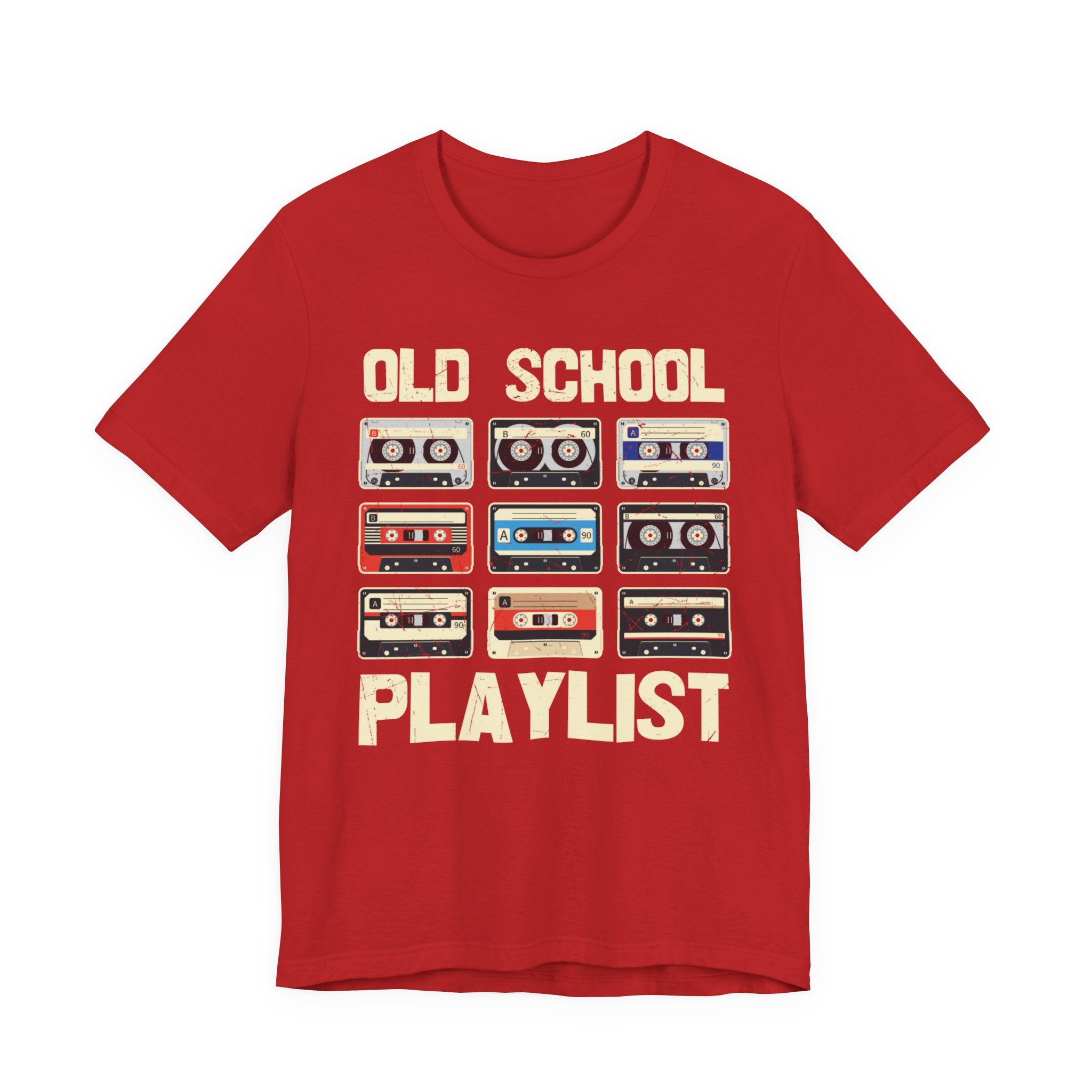 Unisex Jersey T-Shirt „OLD SCHOOL PLAYLIST“ – Cooles Kurzarmshirt mit retro Frontprint