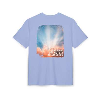 „LASS MAL DAS GUTE IN ALLEM SEHEN“ Unisex Oversized T-Shirt mit Back-Print | Baumwolle Statement Shirt | seianders.de