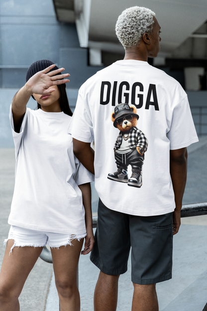 „DIGGA“ Unisex Oversized T-Shirt mit Back-Print | Baumwolle Statement Shirt | seianders.de
