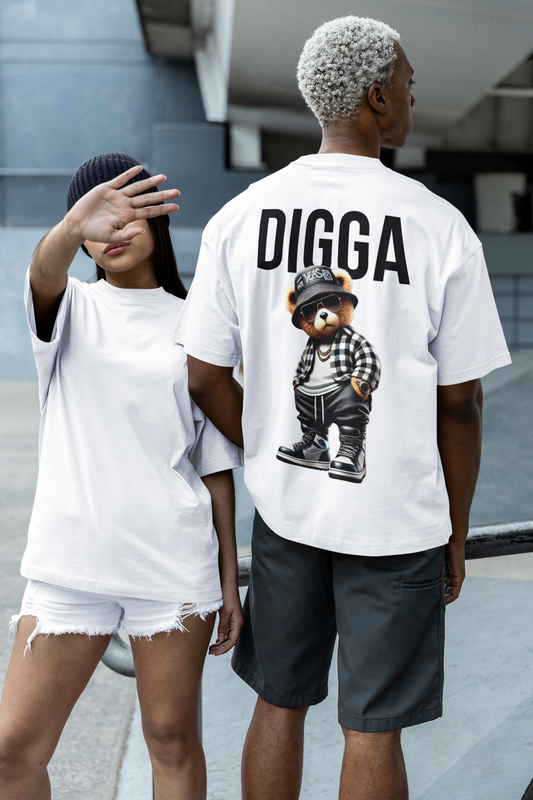„DIGGA“ Unisex Oversized T-Shirt mit Back-Print | Baumwolle Statement Shirt | seianders.de