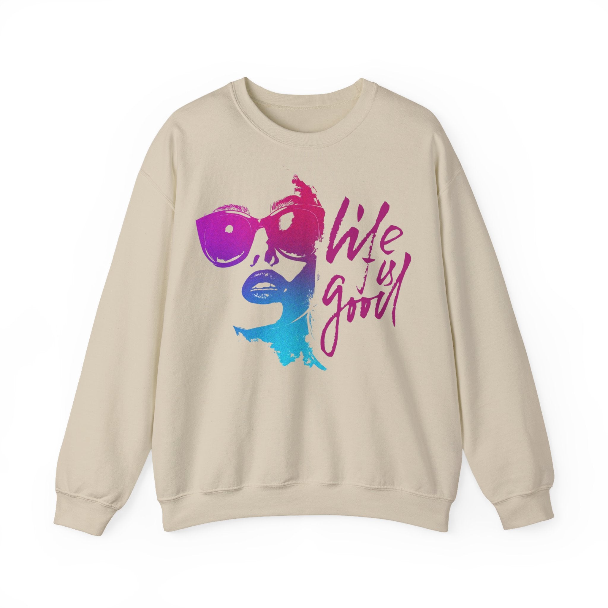Life is Good Crewneck Sweatshirt, Unisex Casual Sweatshirt, Inspirational Gift for Her, Everyday Wear, Cozy Fashion, Summer Vibes
