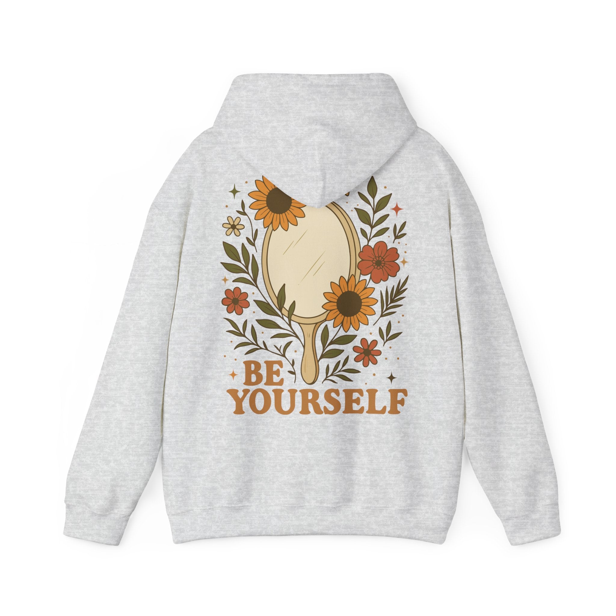 Unisex Hoodie mit Rückenprint „BE YOURSELF“ – Hoodie mit Statement für Selbstvertrauen