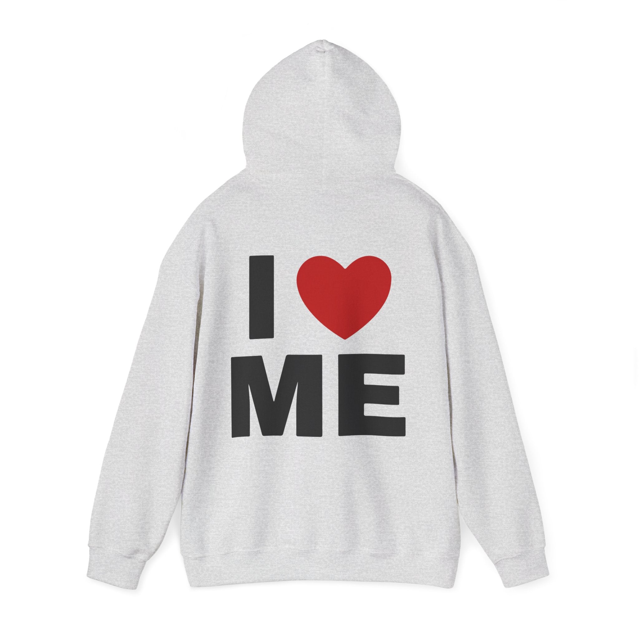 Unisex Hoodie mit Rückenprint „I LOVE ME“ – Hoodie mit kraftvollem Statement